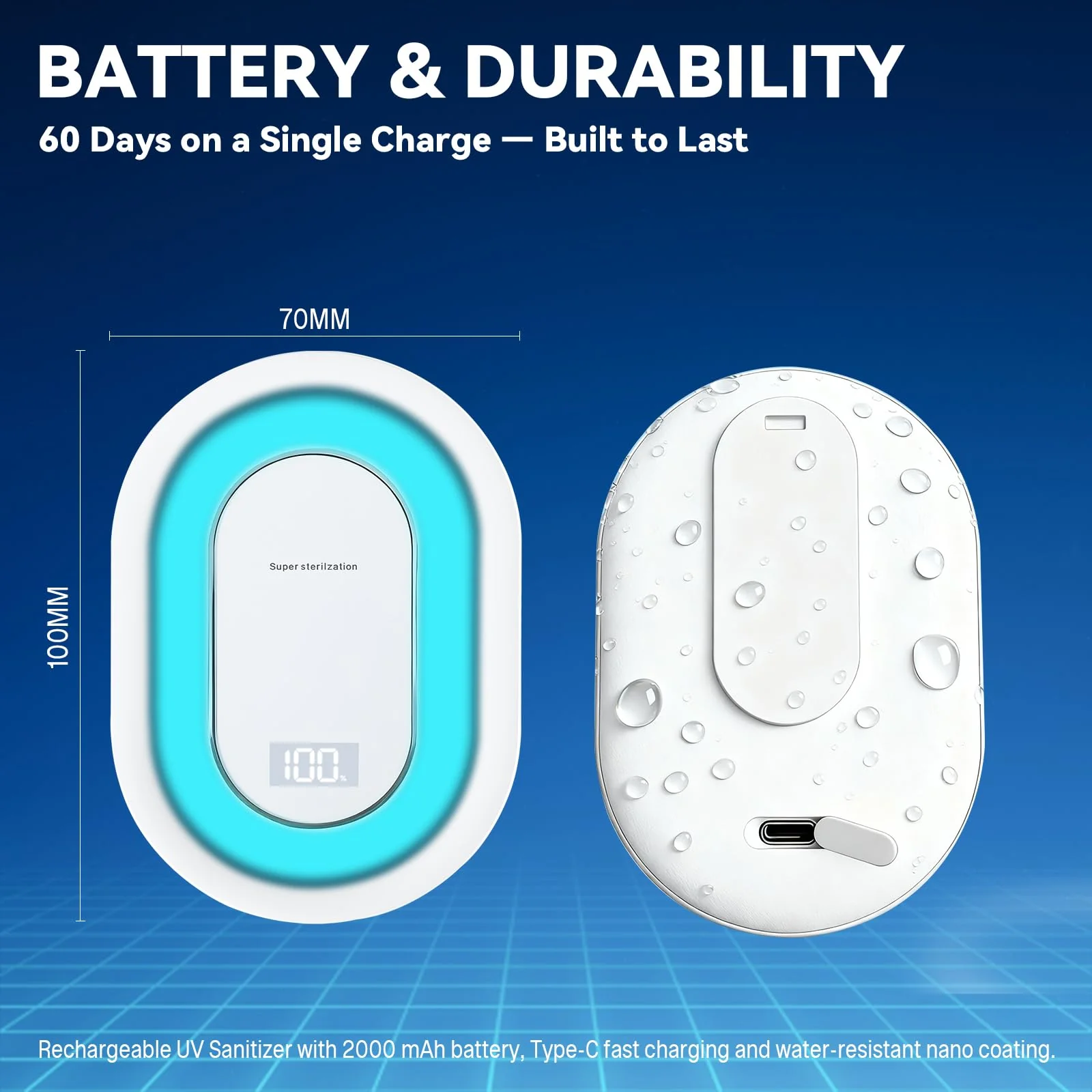 XuEpeTim Smart Toilet UV-C Sanitizing & Odor-Control System – Motion-Activated, Chemical-Free Automatic Deodorizer with Safety Sensor & Long-Life Rechargeable Battery - Image 3