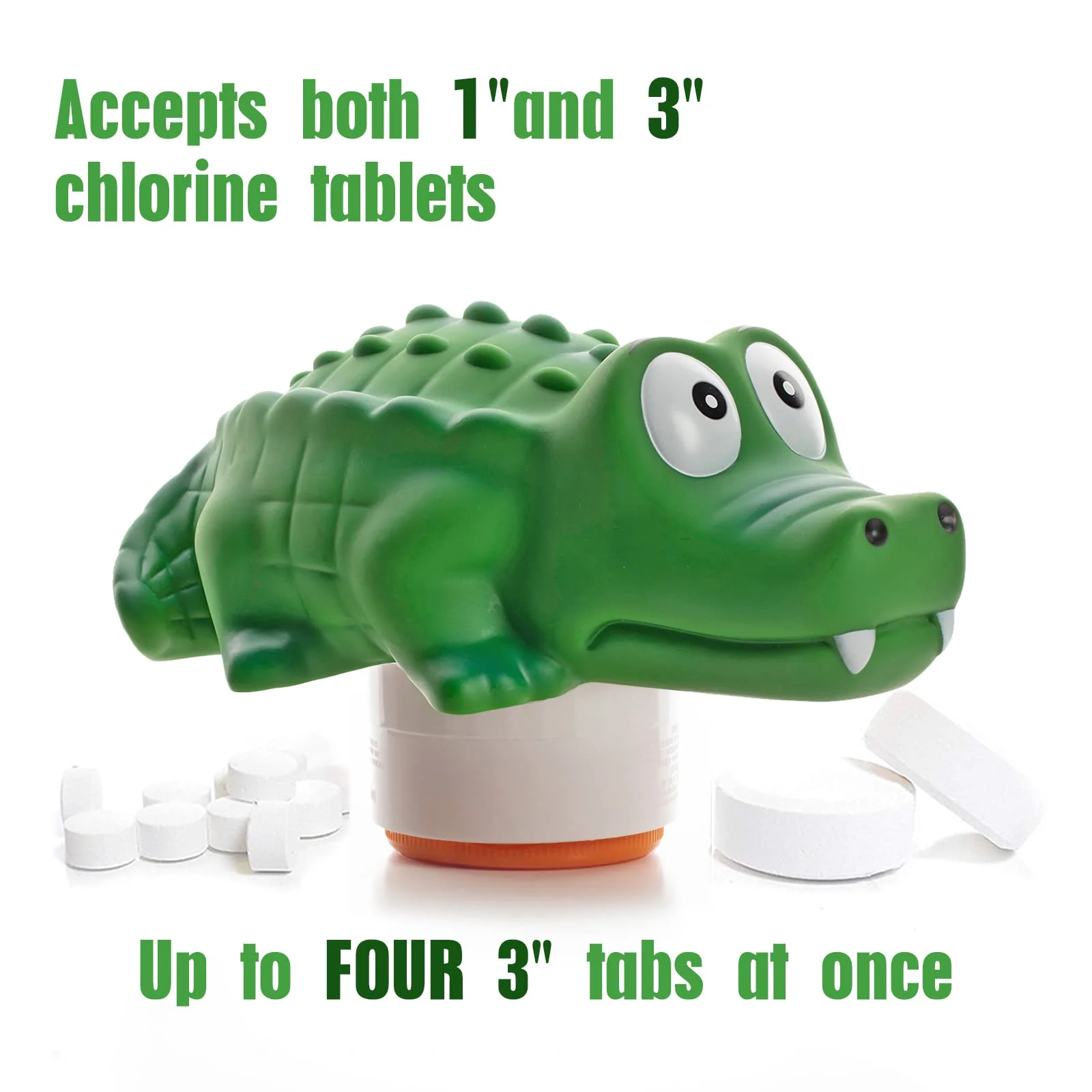 XY-WQ Chlorine Floater, Floating Pool Chlorine Dispenser (Alligator), Fits 1 and 3 Inch Tablets for Large and Small Pools, Hot Tub, Spa - Image 8