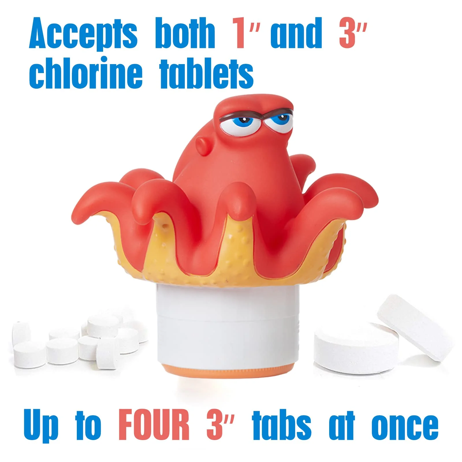 XY-WQ Chlorine Floater, Floating Pool Chlorine Dispenser, Fits 1 and 3 Inch Tablets for Large and Small Pools, Hot Tub, Spa, Octopus - Image 8