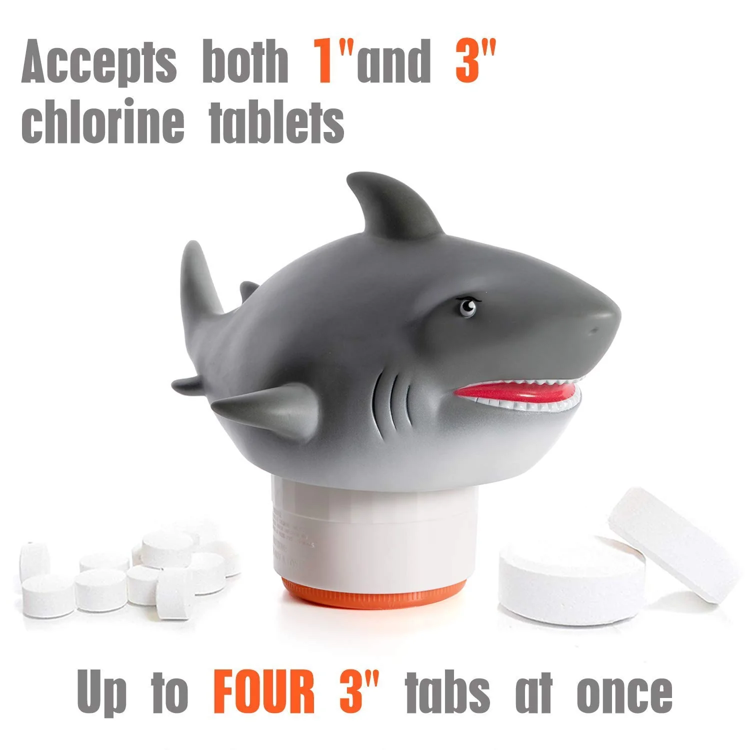 XY-WQ Chlorine Floater, Floating Pool Chlorine Dispenser (Shark), Fits 1 and 3 Inch Tablets for Large and Small Pools, Hot Tub, Spa - Image 9