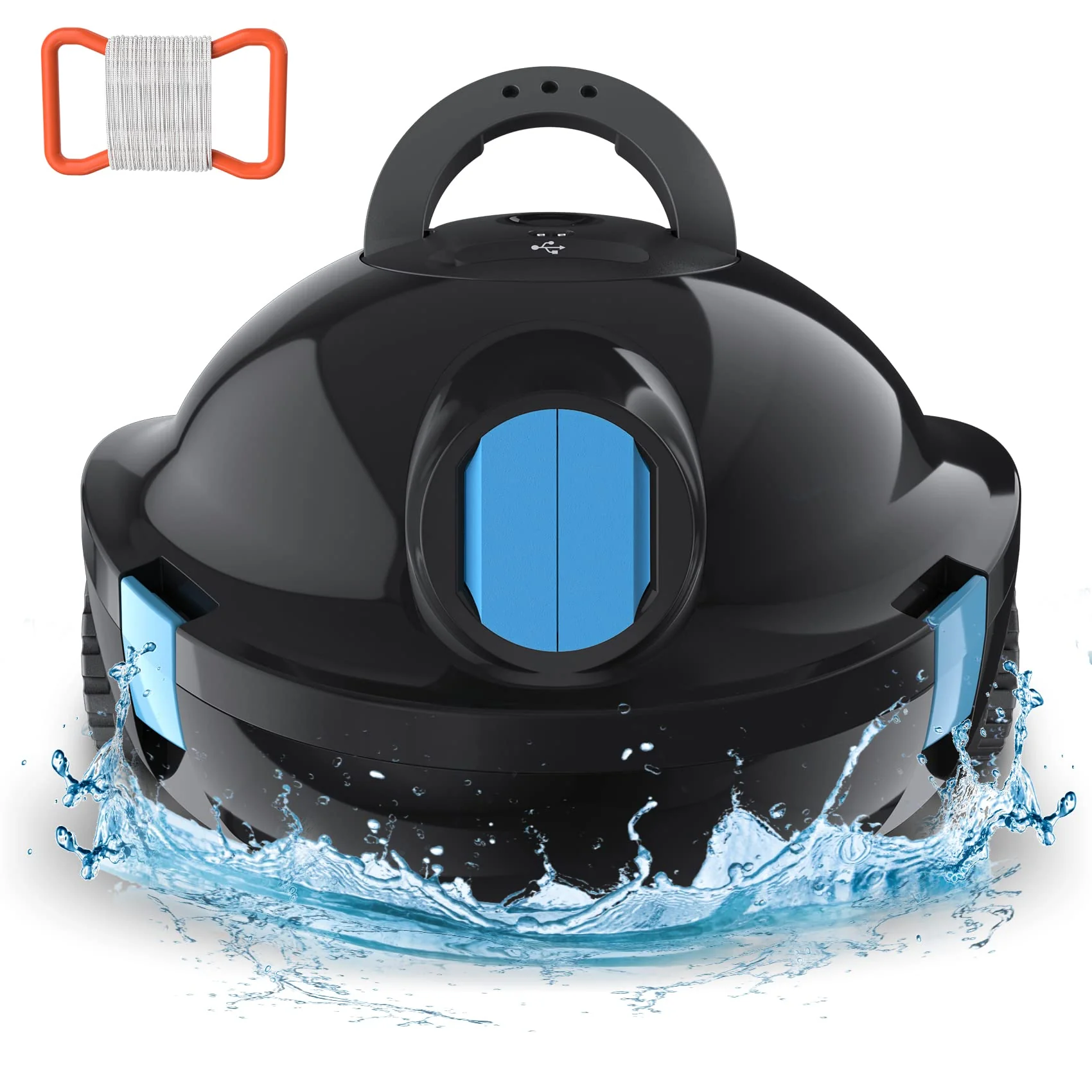 Y10 Cordless Robotic Pool Cleaner, Automatic Pool Vacuum - 90 Mins Runtime, Powerful Suction, Self-Parking, Lightweight for Above/Inground Pools Up to 65ft/1100 Sq.Ft (Coal)