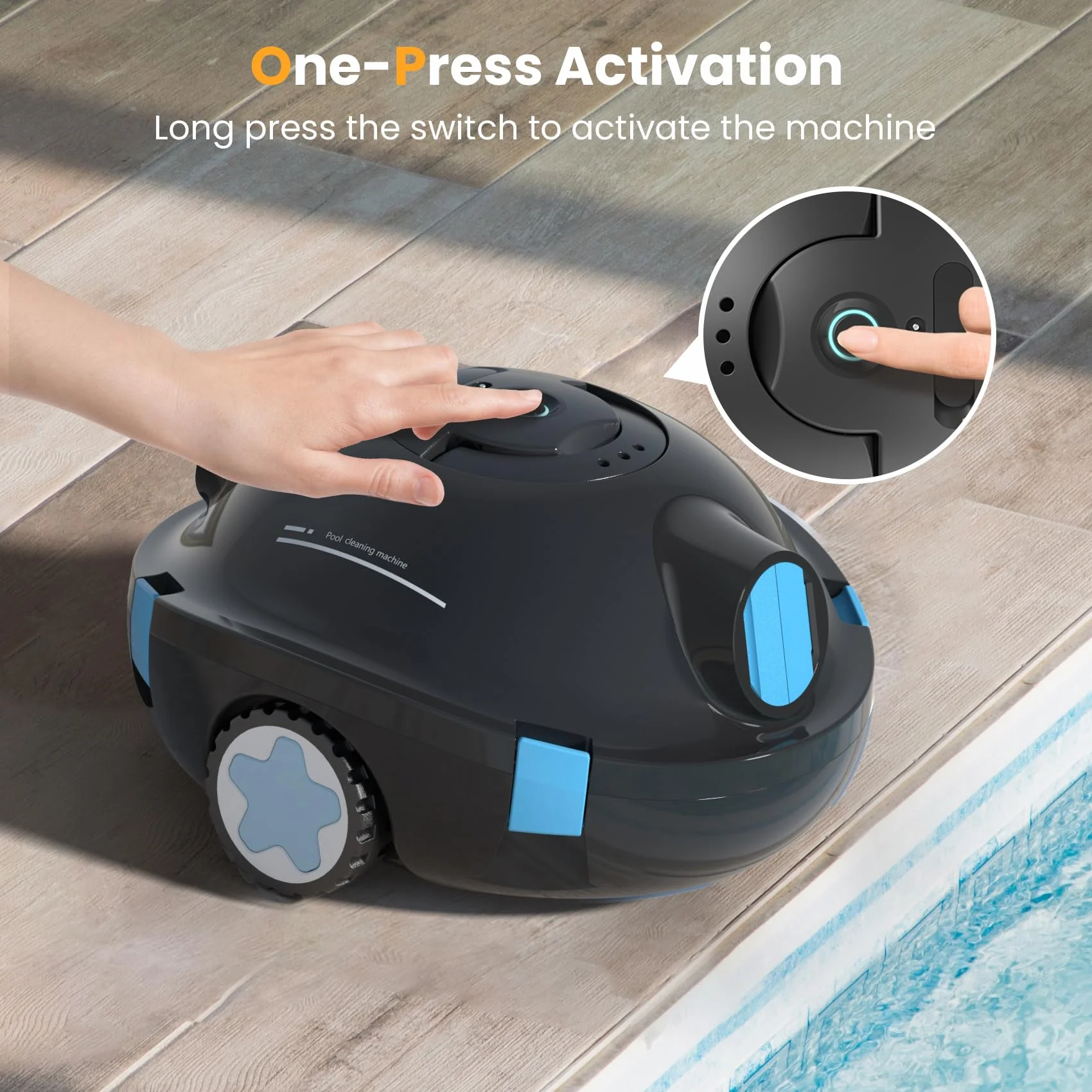 Y10 Cordless Robotic Pool Cleaner, Automatic Pool Vacuum - 90 Mins Runtime, Powerful Suction, Self-Parking, Lightweight for Above/Inground Pools Up to 65ft/1100 Sq.Ft (Coal) - Image 2