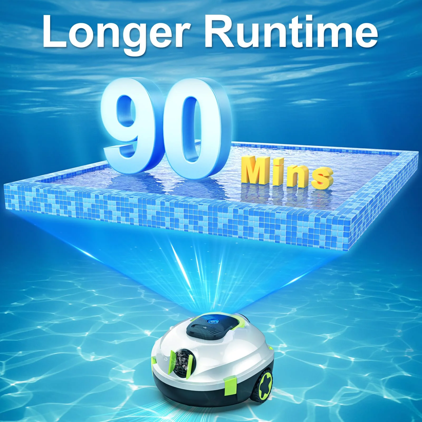 Y20 Cordless Robotic Pool Cleaner, Automatic Pool Vacuum for Above Ground & Inground Pool, 90 Min Runtime, Auto-Parking, Lightweight, Powerful Robot up to 1100 sq.ft - Image 7