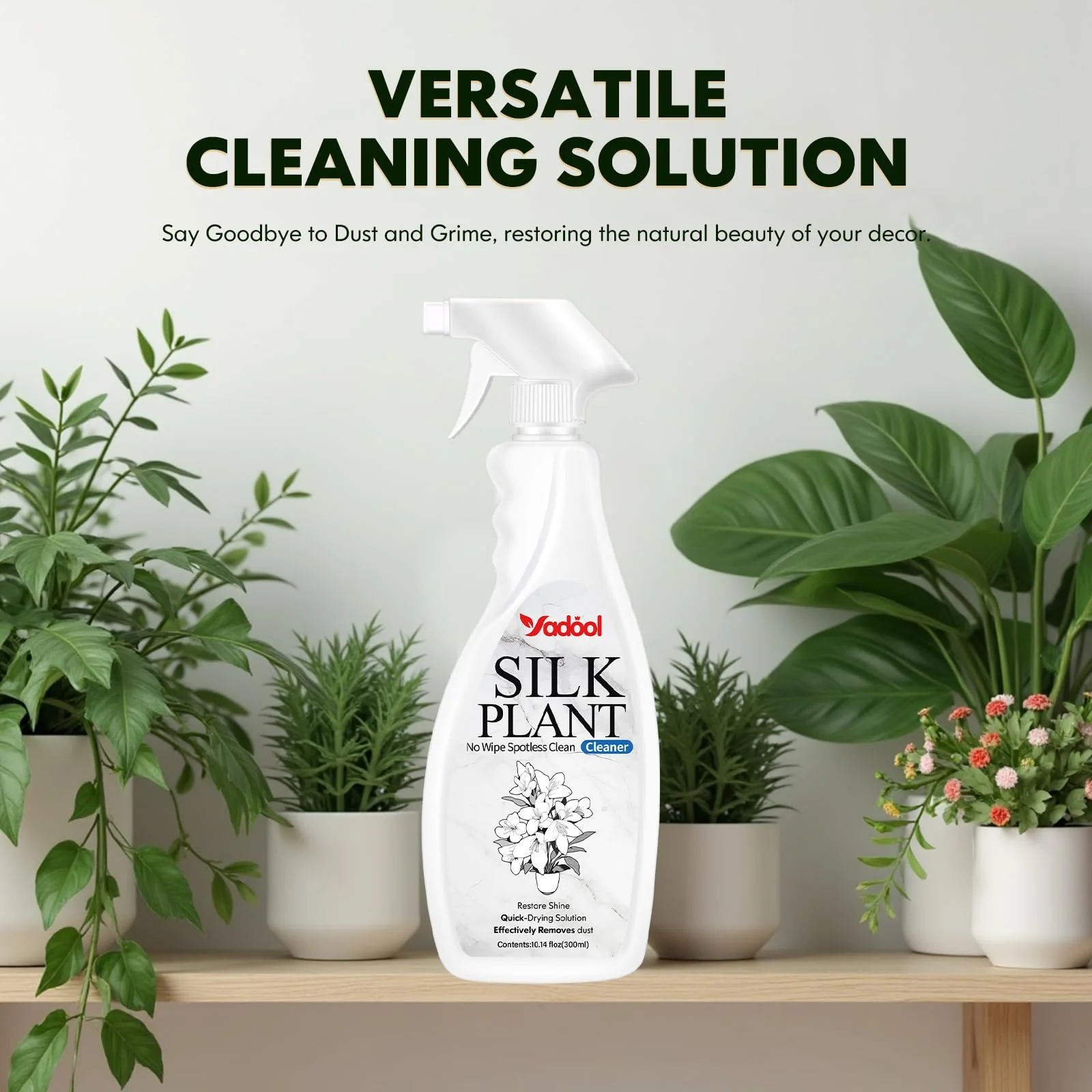 Yadool Silk Plant Cleaner Spray No Wipe - Artificial Plant & Silk Flower Cleaner Spray, Dust Remover for Fake Plants, No Wipe, Quick Drying - 16.91oz - Image 4