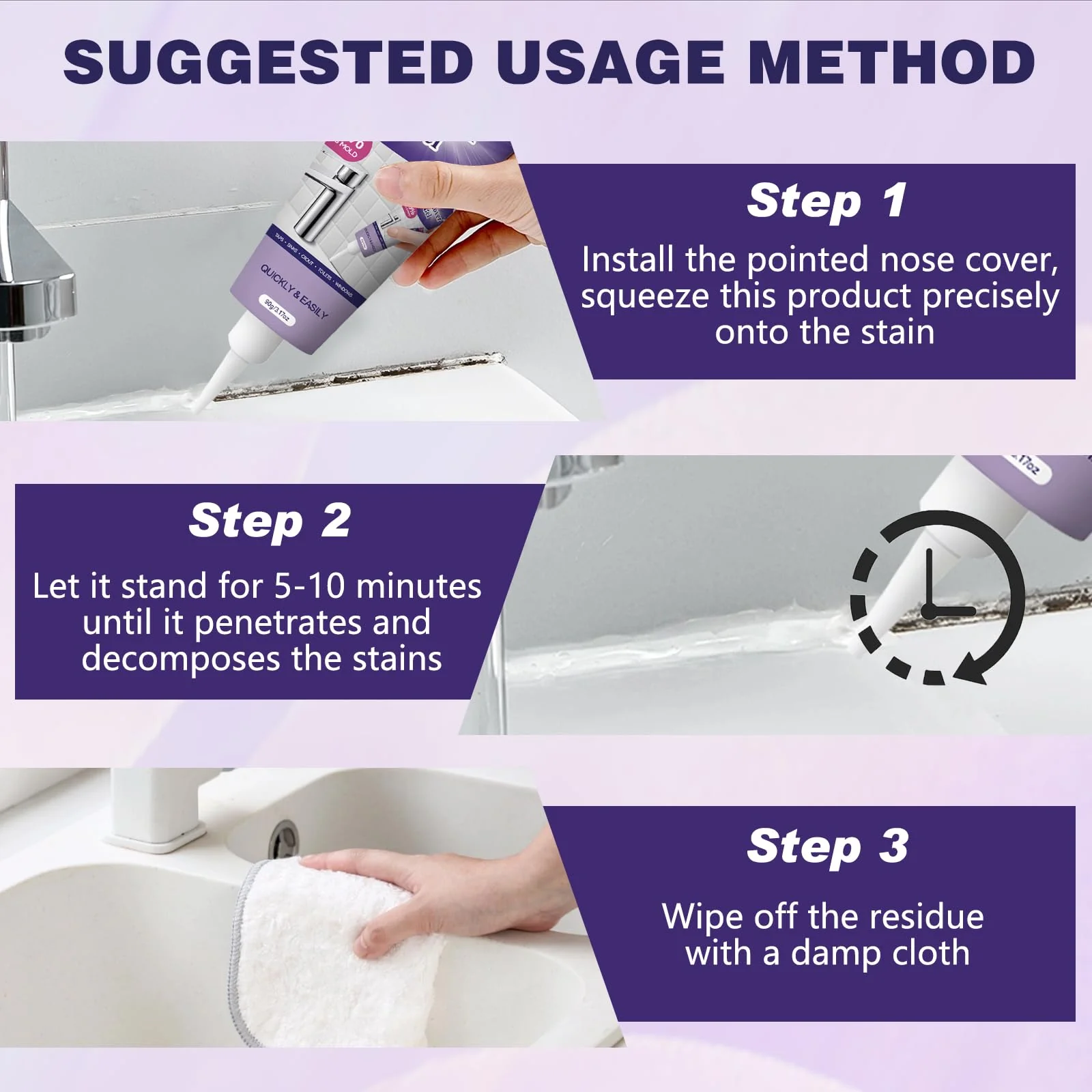 YADUO 2Pcs Cleaning Remover Gel, Powerful Household Cleaning Gel, Suitable for Bathroom and Kitchen Tile Gaps, Multi-Surface Remover Gel, Safe Formula That Does Not Damage Surface - Image 4