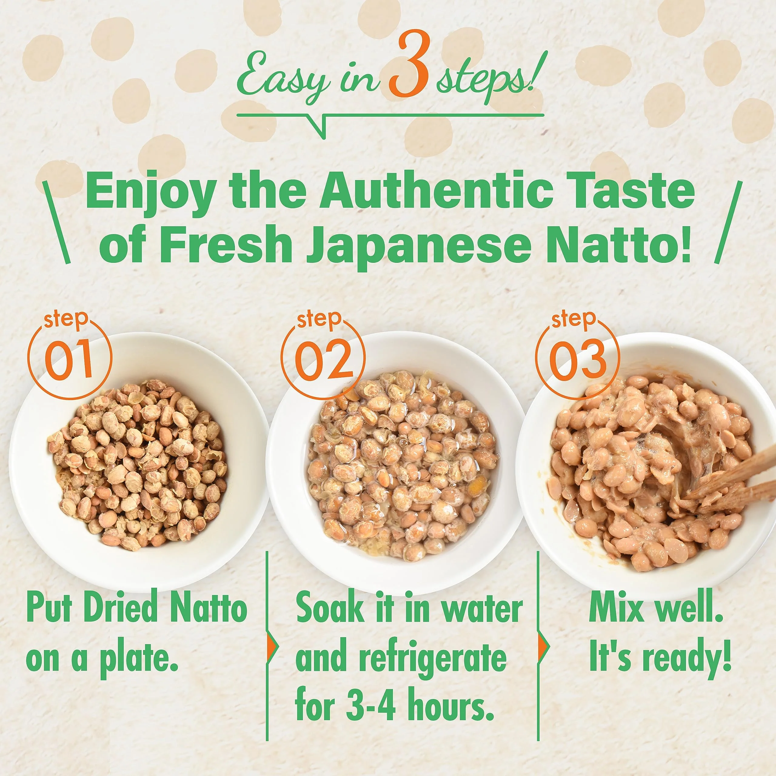 YAMASAN KYOTO UJI Japanese Natto Fermented Soybean, Freeze-Dried Natto Beans, Japanese Probiotic and Prebiotic Superfood - Vitamin K, Low Sodium, Non-GMO, Vegan, Made in Japan 70g(2.4oz) - Image 3