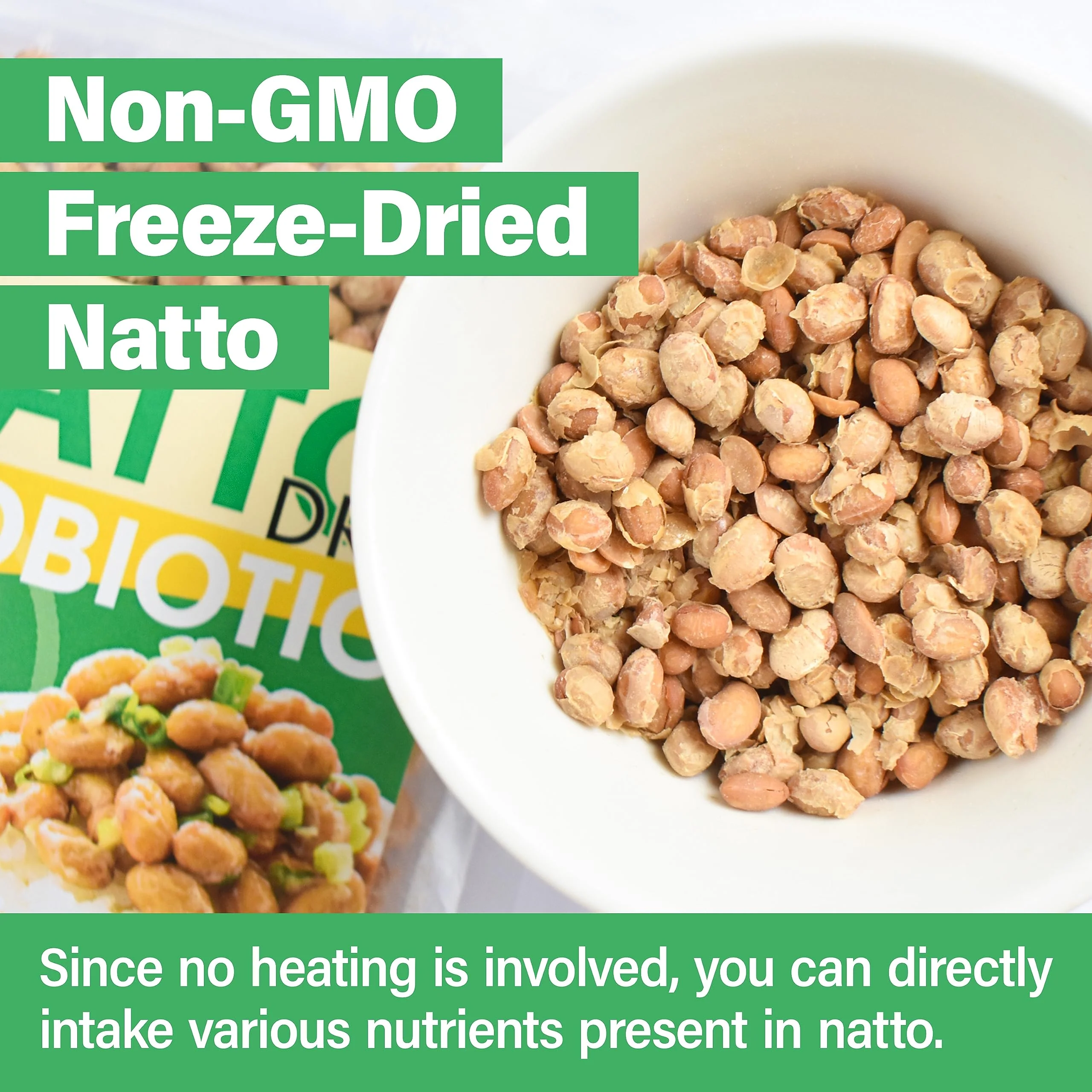 YAMASAN KYOTO UJI Japanese Natto Fermented Soybean, Freeze-Dried Natto Beans, Japanese Probiotic and Prebiotic Superfood - Vitamin K, Low Sodium, Non-GMO, Vegan, Made in Japan 70g(2.4oz) - Image 4