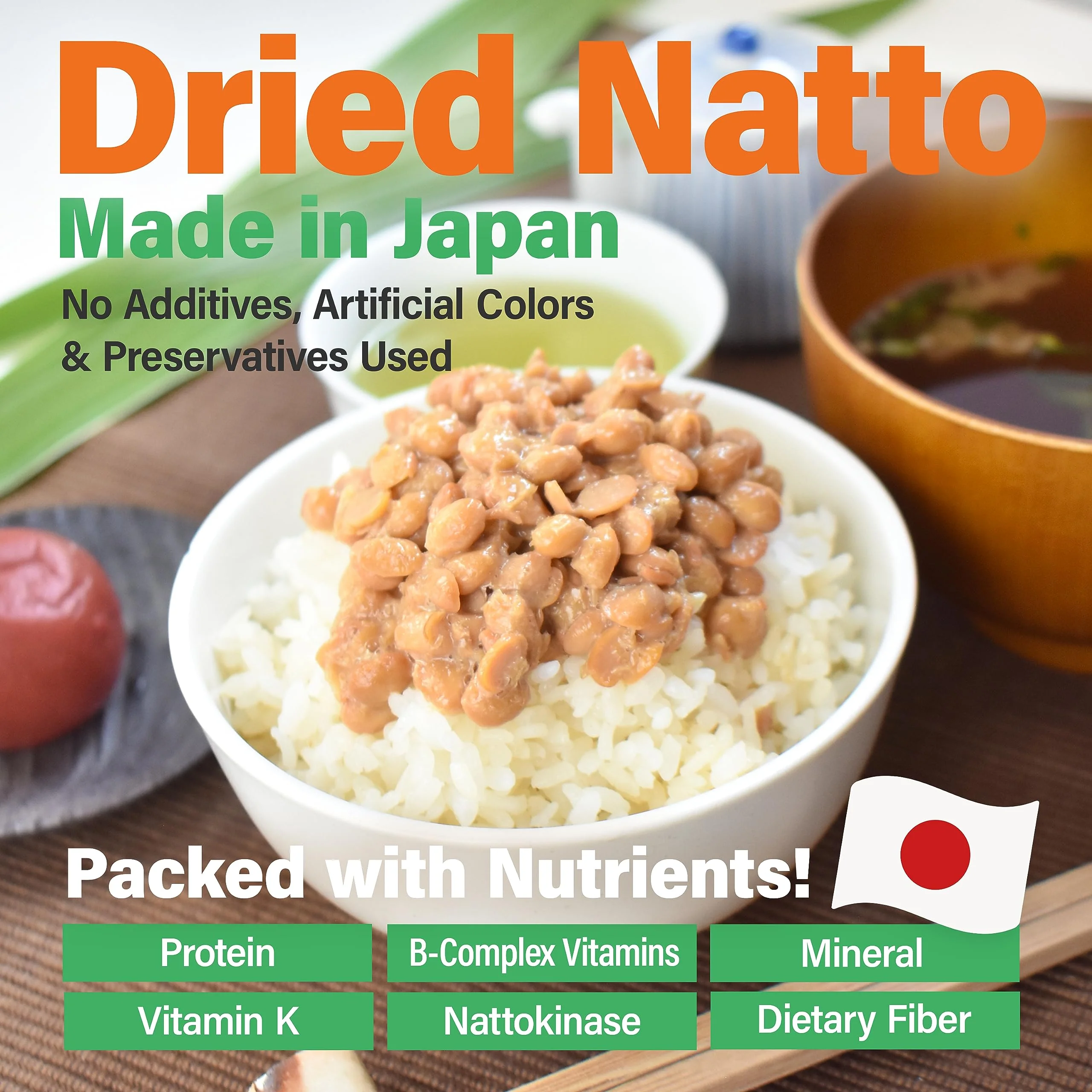 YAMASAN KYOTO UJI Japanese Natto Fermented Soybean, Freeze-Dried Natto Beans, Japanese Probiotic and Prebiotic Superfood - Vitamin K, Low Sodium, Non-GMO, Vegan, Made in Japan 70g(2.4oz) - Image 6