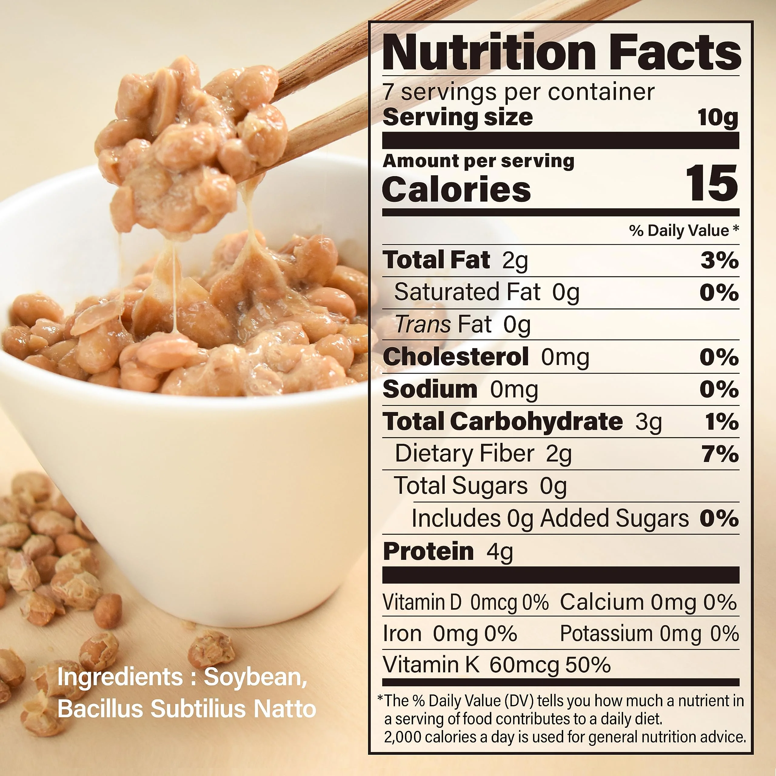 YAMASAN KYOTO UJI Japanese Natto Fermented Soybean, Freeze-Dried Natto Beans, Japanese Probiotic and Prebiotic Superfood - Vitamin K, Low Sodium, Non-GMO, Vegan, Made in Japan 70g(2.4oz) - Image 7