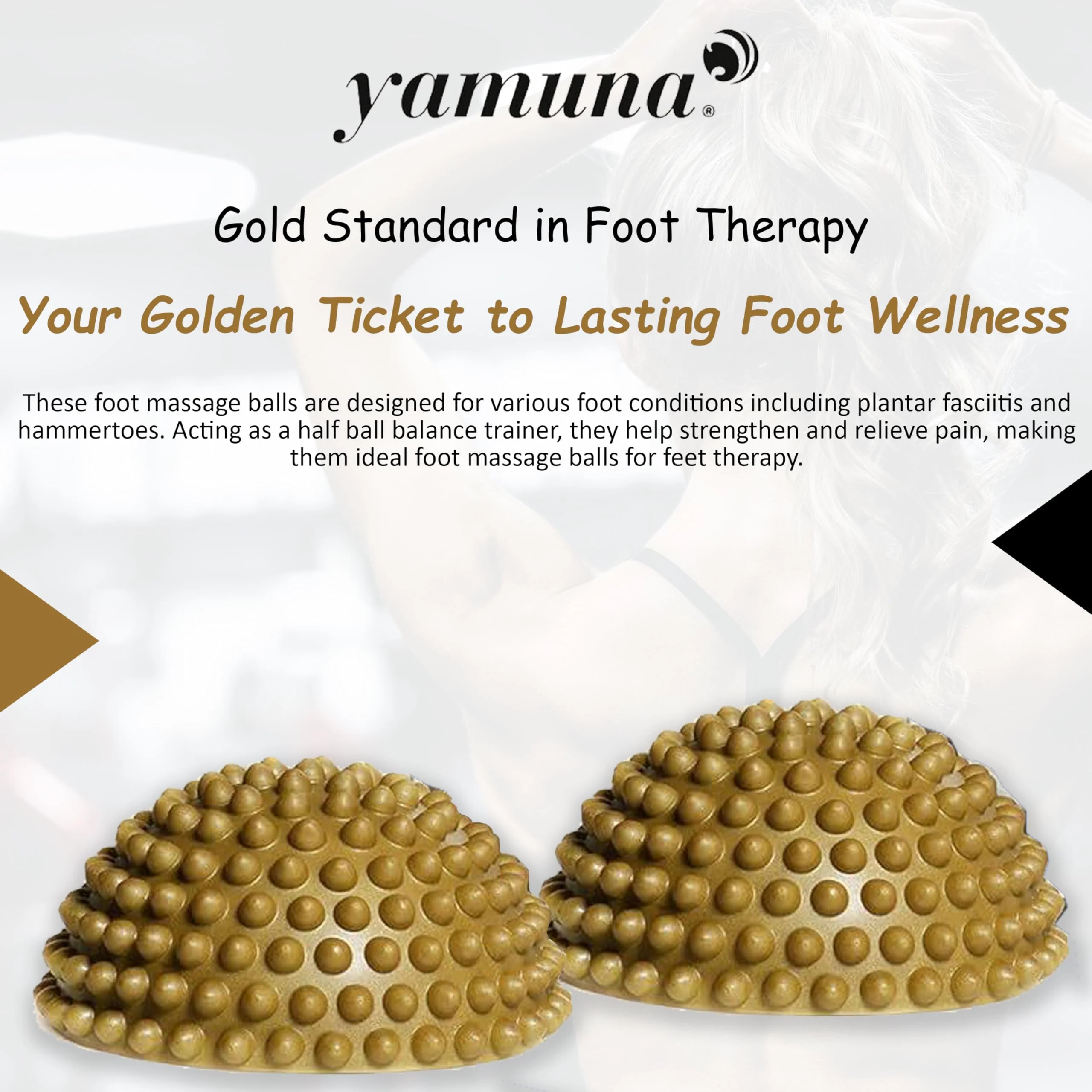 Yamuna Body Rolling Foot Wakers Gold – Foot Massager and Exercise Equipment for Balance, Circulation, and Plantar Fasciitis Relief – Yamuna Balls Kit with Online Instructional Video - Image 7