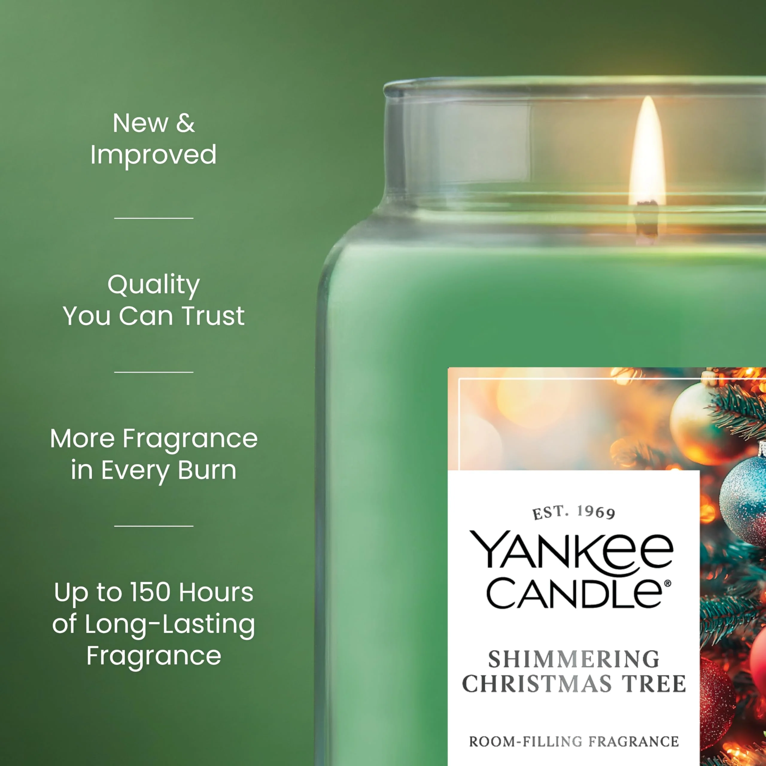 Yankee Candle Shimmering Christmas Tree Scented Candle, 22oz Large Jar with up to 150 Hour Burn Time, Giftable, Holidays - Image 7