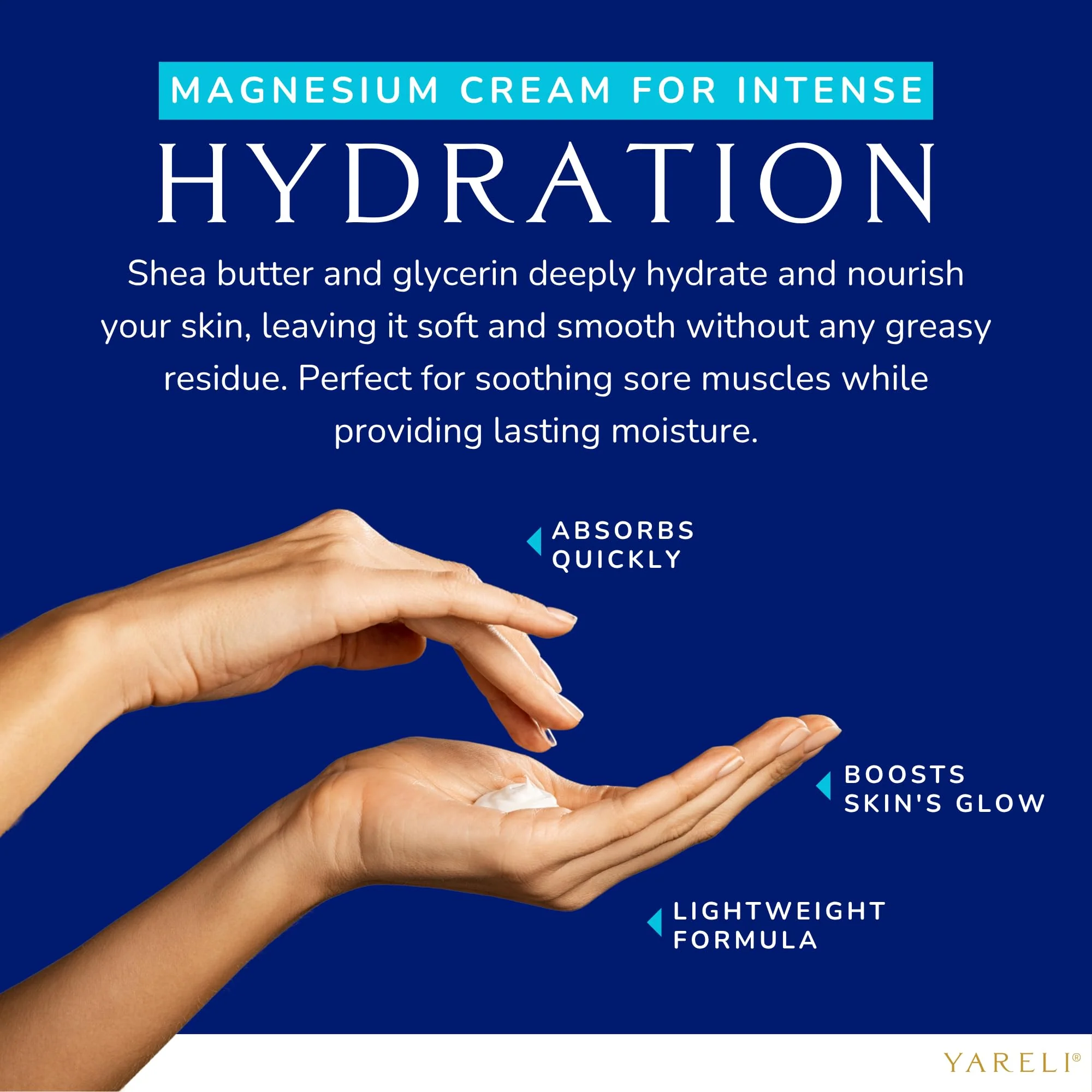 YARELI Magnesium Cream for Pain & Sleep Support - Topical Lotion with Arnica, MSM for Leg Cramps, Muscle Tension, Evening Leg Relaxation - Safe for Adults (4 Fl Oz (Pack of 1), Unscented) - Image 5
