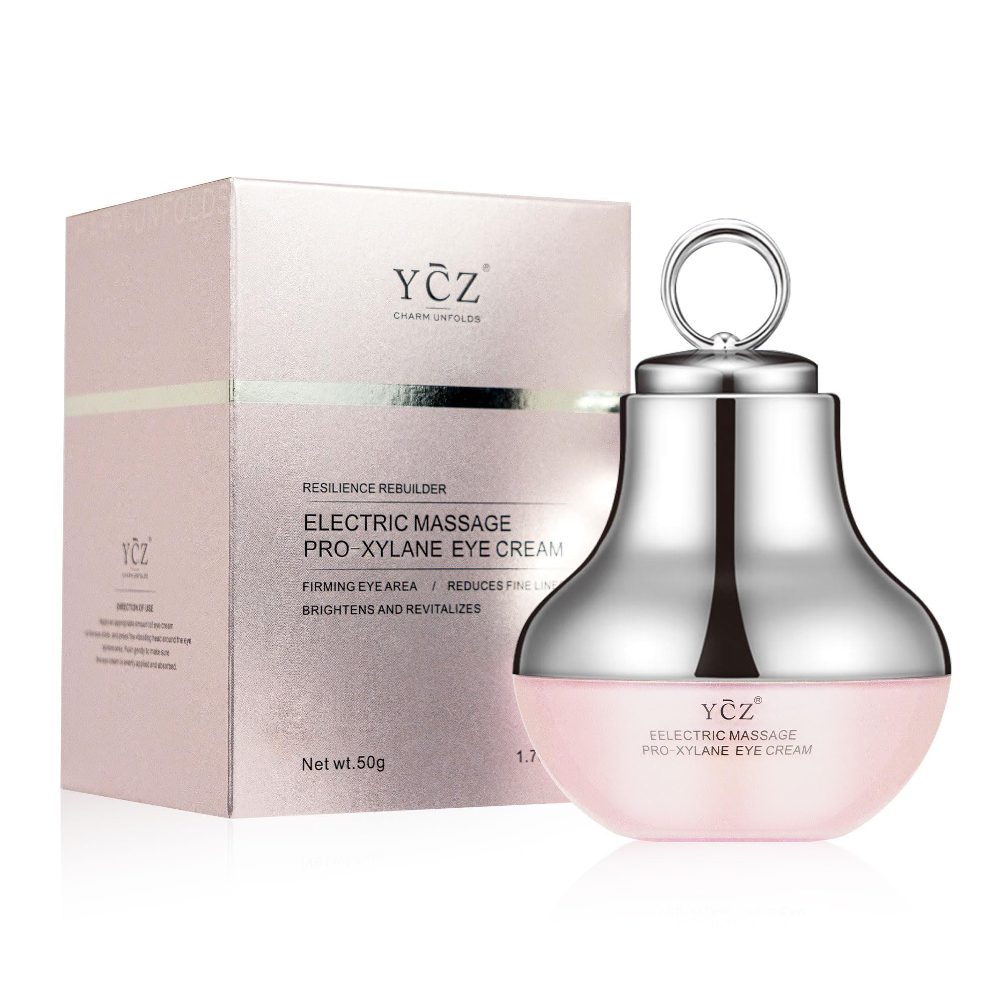 Ycz Electric Massage Eye Cream, 2-In-1 Firming Eye Moisturizer for Under Eye Care, Targets Dark Circles and Fine Lines, Deep Hydration Soothes Eye Fatigue, Suitable Lightweight Texture for Daily Use