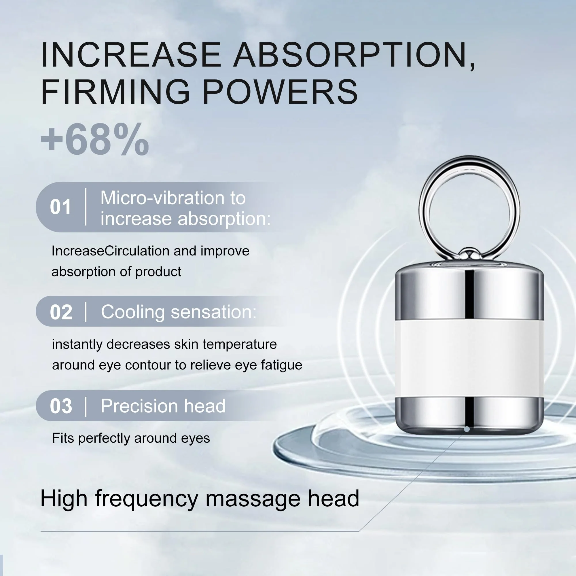 Ycz Electric Massage Eye Cream, 2-In-1 Firming Eye Moisturizer for Under Eye Care, Targets Dark Circles and Fine Lines, Deep Hydration Soothes Eye Fatigue, Suitable Lightweight Texture for Daily Use - Image 6
