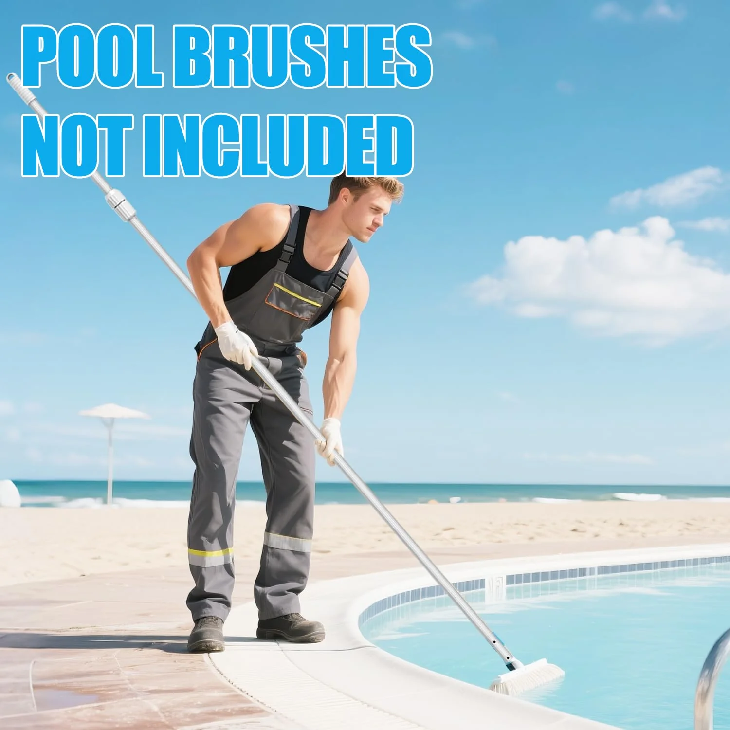 YEECHUN Professional 16.5 Foot Swimming Pool Pole Telescopic Heavy Duty Aluminum, Adjustable Length 6.5 to 16.5 Feet, Universal Pole for Skimmer Net Rake, Hooks, Vacuum Heads and Brushes - Image 3