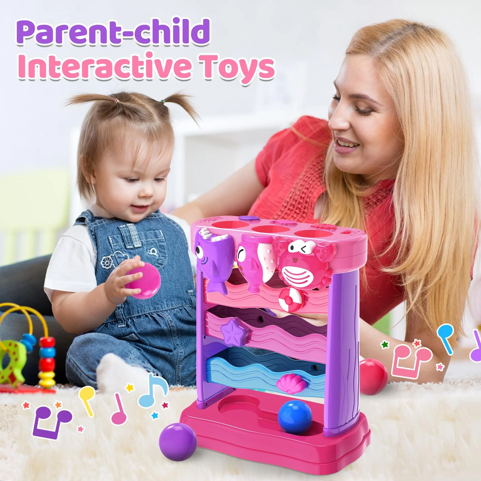 YEGEER Toys for 1 2 Years Old, Interactive Feeding Toy with Music, Montessori Toys for Girl, Musical Cause and Effect Game for 12-18 Months, Christmas Birthday Gifts for Baby Toddlers Age 1-2 - Image 3