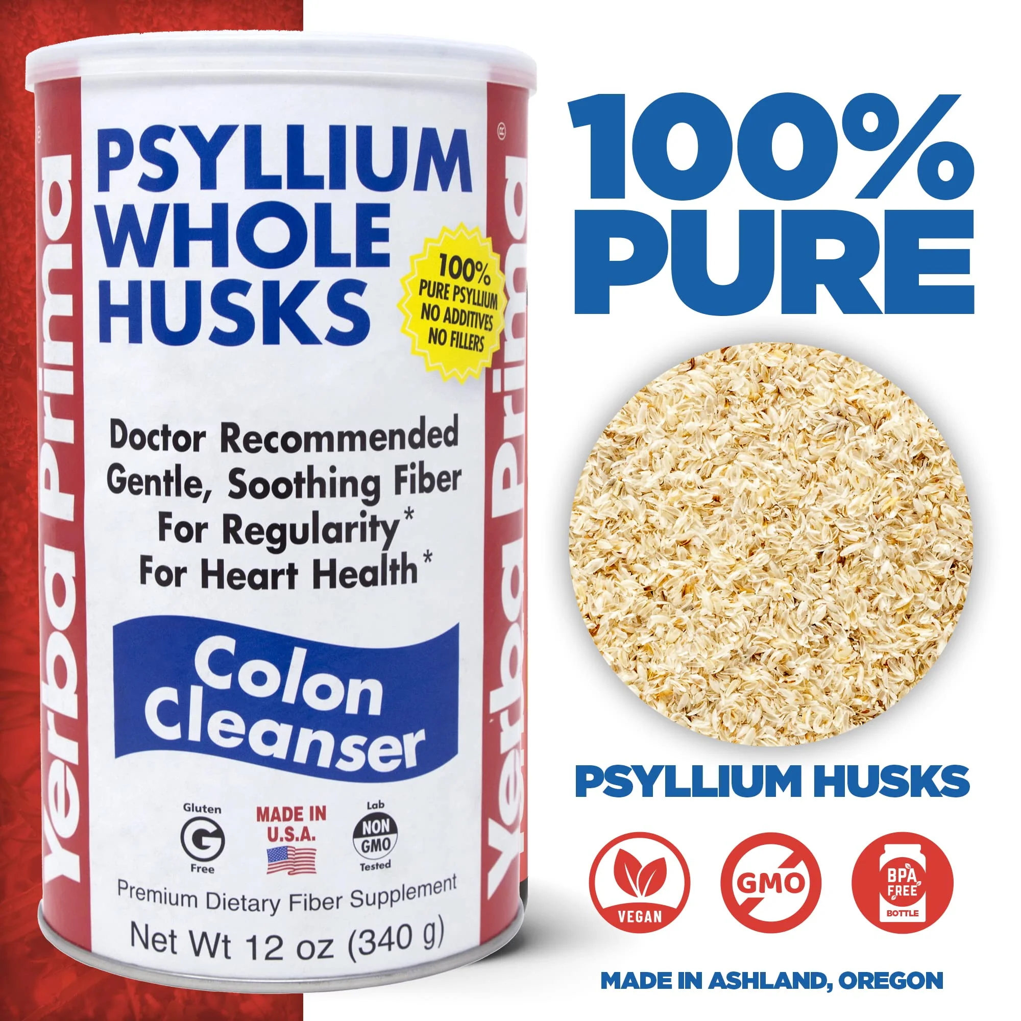 Yerba Prima Psyllium Husk, 12 Ounce - Whole Husk Fiber Supplement, Vegan, No Sugar or Artificial Sweeteners, Non GMO, Gluten Free - Image 6