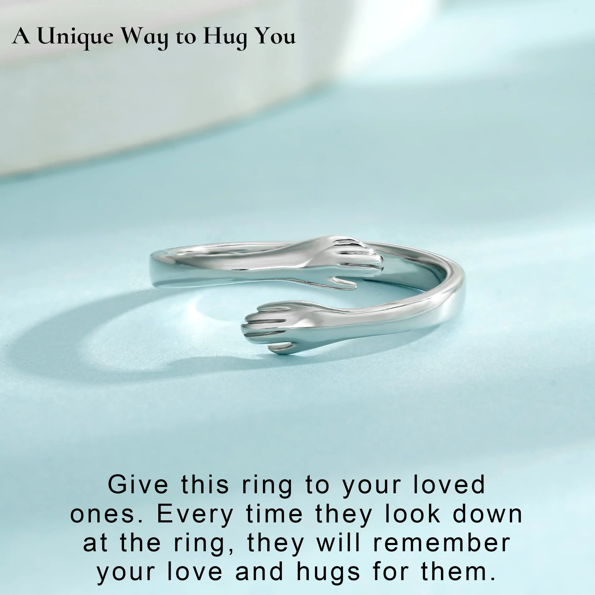 Yesteel Grandma Gifts Grandma Ring, I Love You Grandmother Hug Rings Grandma Jewelry Grandma Birthday Christmas New Best Great Grandma Mothers Day Gifts for Grandma - Image 7