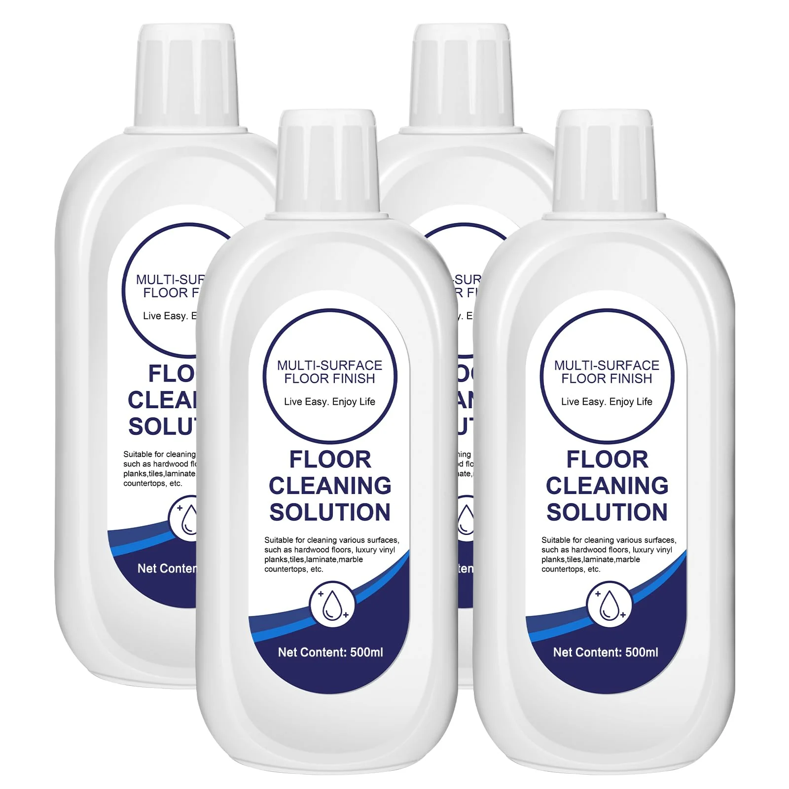 YHOVID Multi-Surface Floor Cleaning Solution Compatible with Tineco Vacuum Mop, Cleaner Refill for All Mopping Robot Vacuums and Cordless Wet/Dry Mops (4 Bottle Pack, Original)