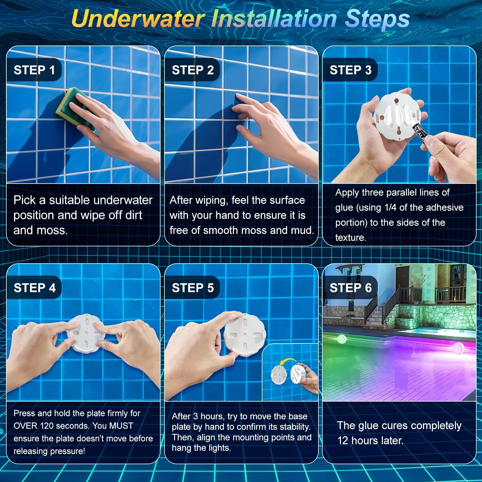 YiaMia Rechargeable Pool Lights with Remote, 2 Pack IP68 Waterproof Submersible LED Lights for Above Ground & Inground Pools, Bath, Shower, Party Decoration, Spas, Aquariums - Image 6