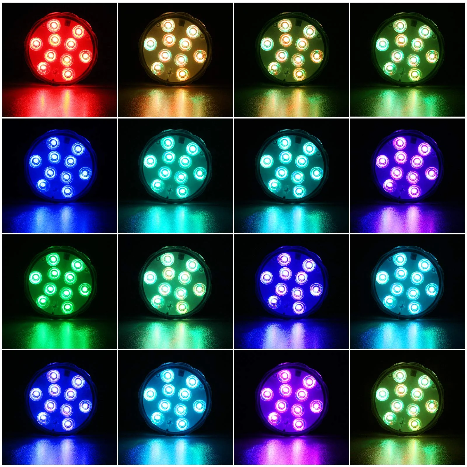 YiaMia Submersible Led Battery Operated Spot Lights with Remote, Decorative Fish Bowl Small Lamps for Aquarium Vase Base Pond Wedding Halloween Party (4 Pack) - Image 4