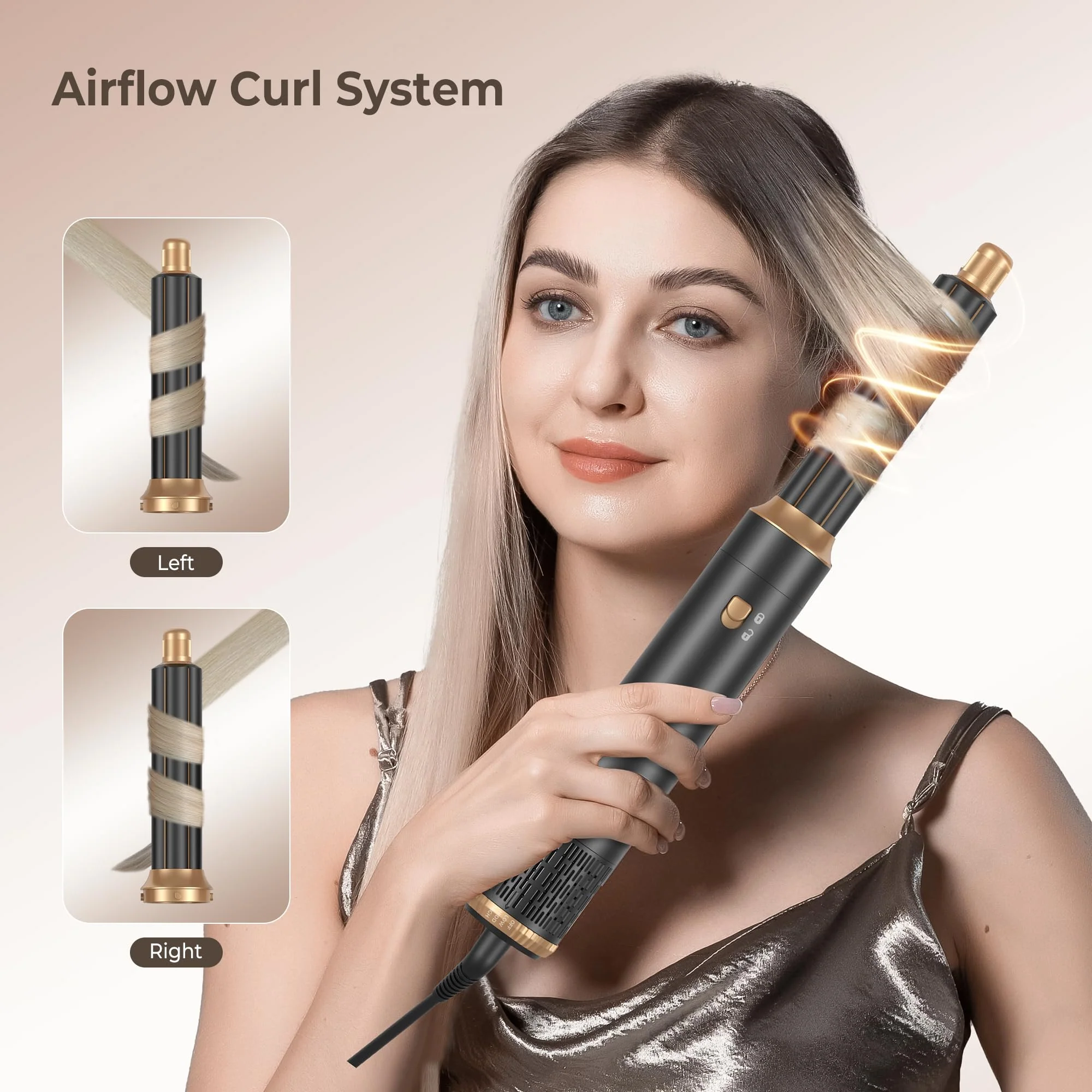 Yitrust 6 in 1 Hair Dryer Brush, Blow Dryer Brushies Ionic Hair Dryer, Oval Hot Air Brush, Hair Curler Straightener Magic Styler Autowrap Air Styler - Image 4