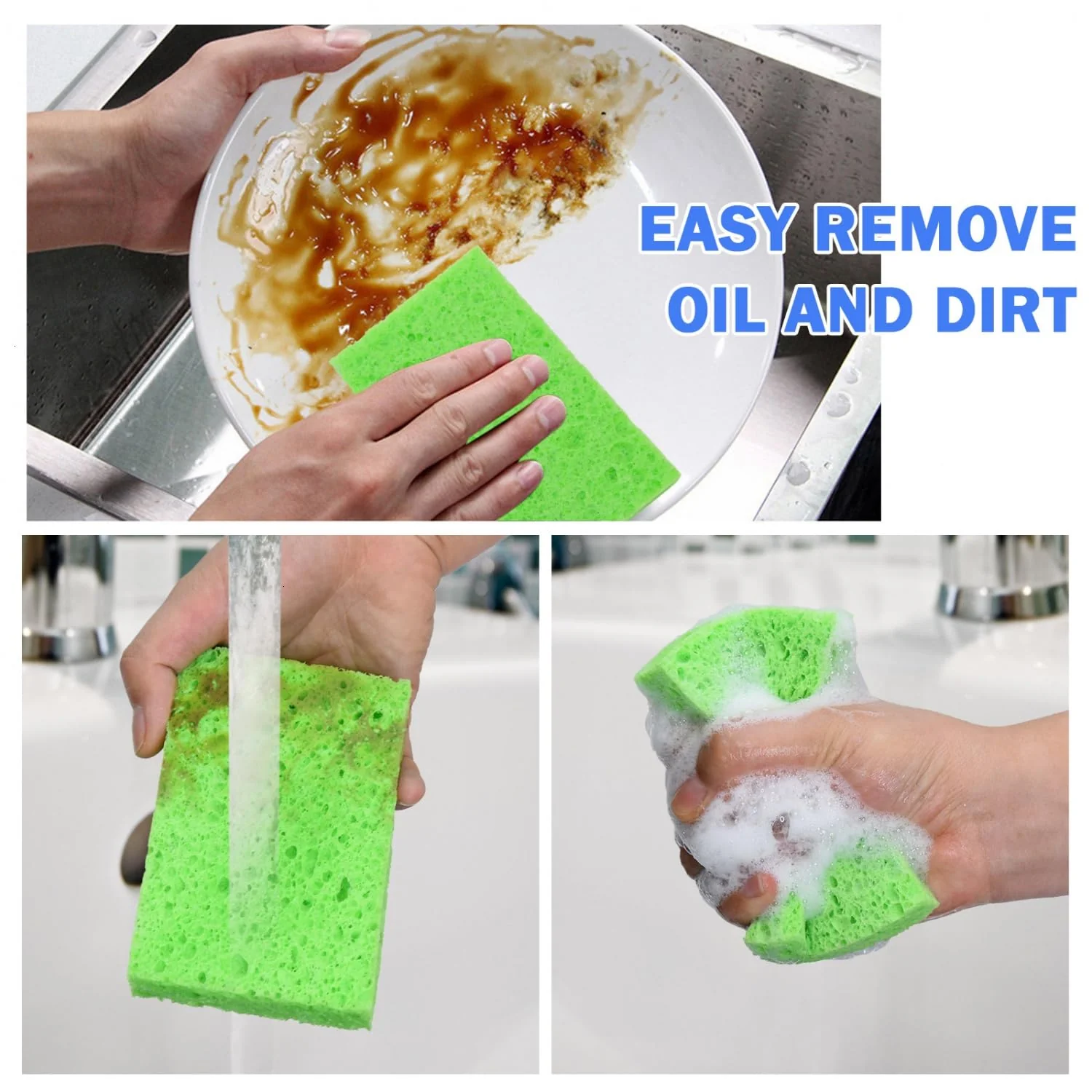 YoleShy 48 Pack Sponges Kitchen Natural Compressed Cellulose Sponges Durable Dish Sponge for Cleaning & DIY for Kids Reusable - Image 6