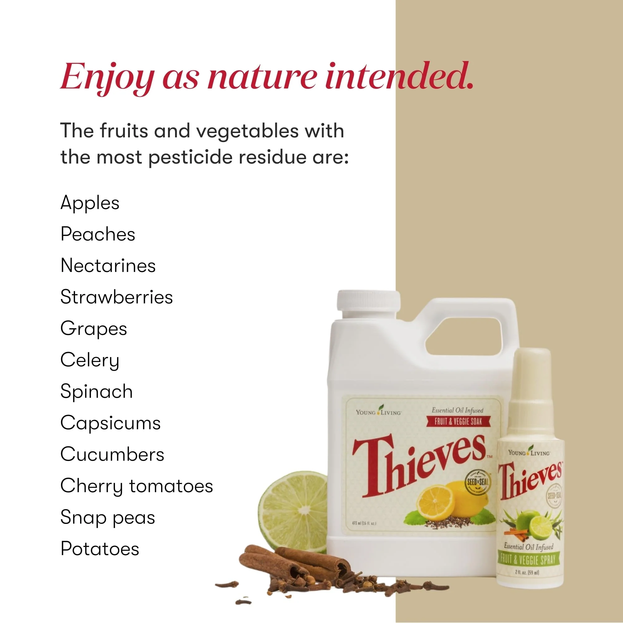 Young Living Thieves Fruit & Veggie Soak, 16 fl oz | Natural Home Care Cleanser | Gently Cleansing | Plant-Based | Infused with Water, Decyl Glucoside, Citric Acid, & Sodium Citrate - Image 5