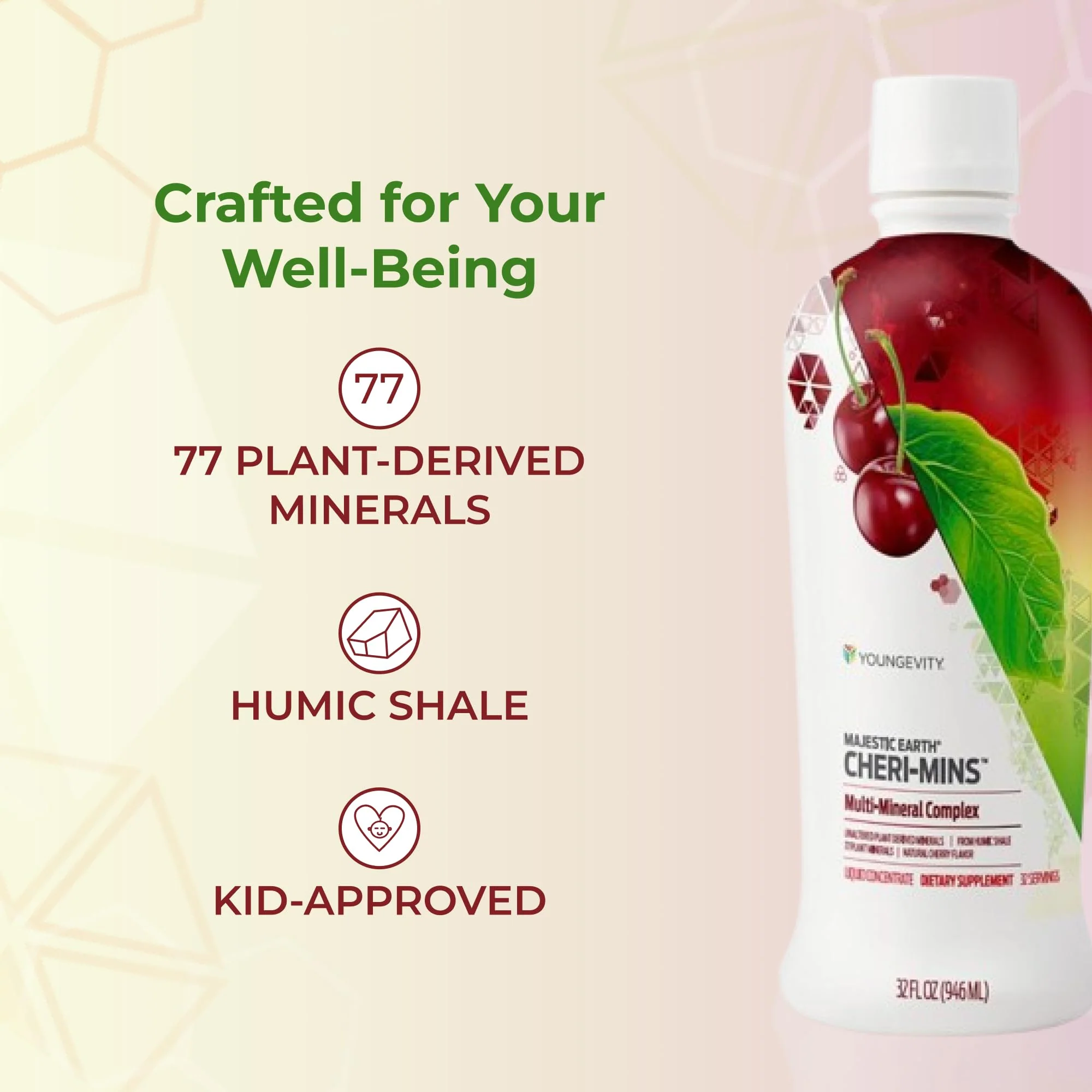 Youngevity Cheri-Mins™ Plant Derived Liquid Minerals - Great Tasting Formula - 77+ Natural Unaltered Trace Minerals - Colloidal Form Humic Shale (32 Fl Oz) - Image 5