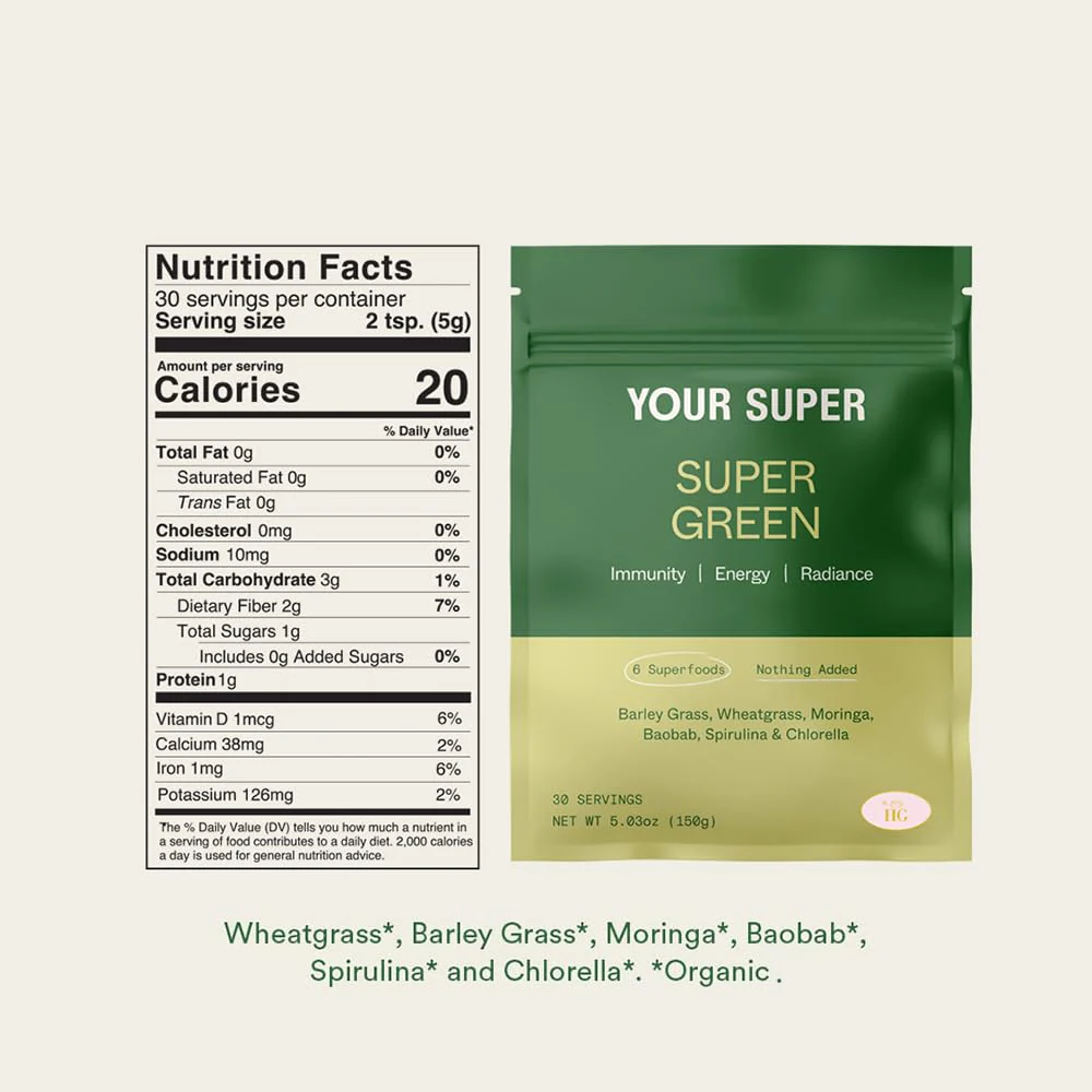Your Super Organic Super Green Smoothie Mix – Superfood Powder for Natural Immune Support, Made with Wheatgrass, Barley Grass, Moringa, Spirulina, Chlorella & Baobab Powder (30 Servings) - Image 5
