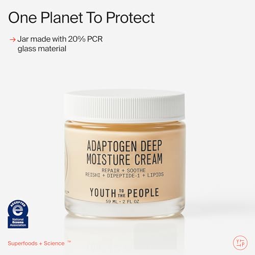 Youth To The People Adaptogen Skin Repairing Moisture Cream, Hydrating Face Moisturizer for Sensitive & Dry Skin, Soothes Skin Barrier, Dermatologist Tested, Fragrance-free, Vegan - 2 Fl Oz - Image 3