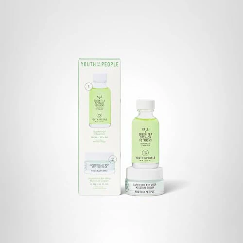 Youth To The People Daily Skin Health Youth Stack, 2-Piece Skincare Giftset - For Pores + Oily Skin, Mini Travel Essentials Set, Superfood Cleanser & Air Whip Face Moisturizer, Hydrating, Plant-Based - Image 2