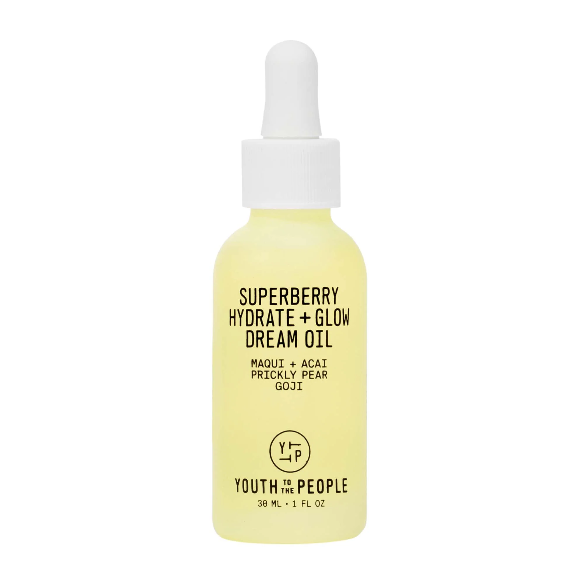 Youth To The People Superberry Hydrate + Glow Dream Face Oil - Revives Dull + Dry Skin, Boosts Radiance, Hydrating, Ultra-Lightweight Formula, Vitamin C, Squalane, Omega Oils, Vegan - 1 fl oz