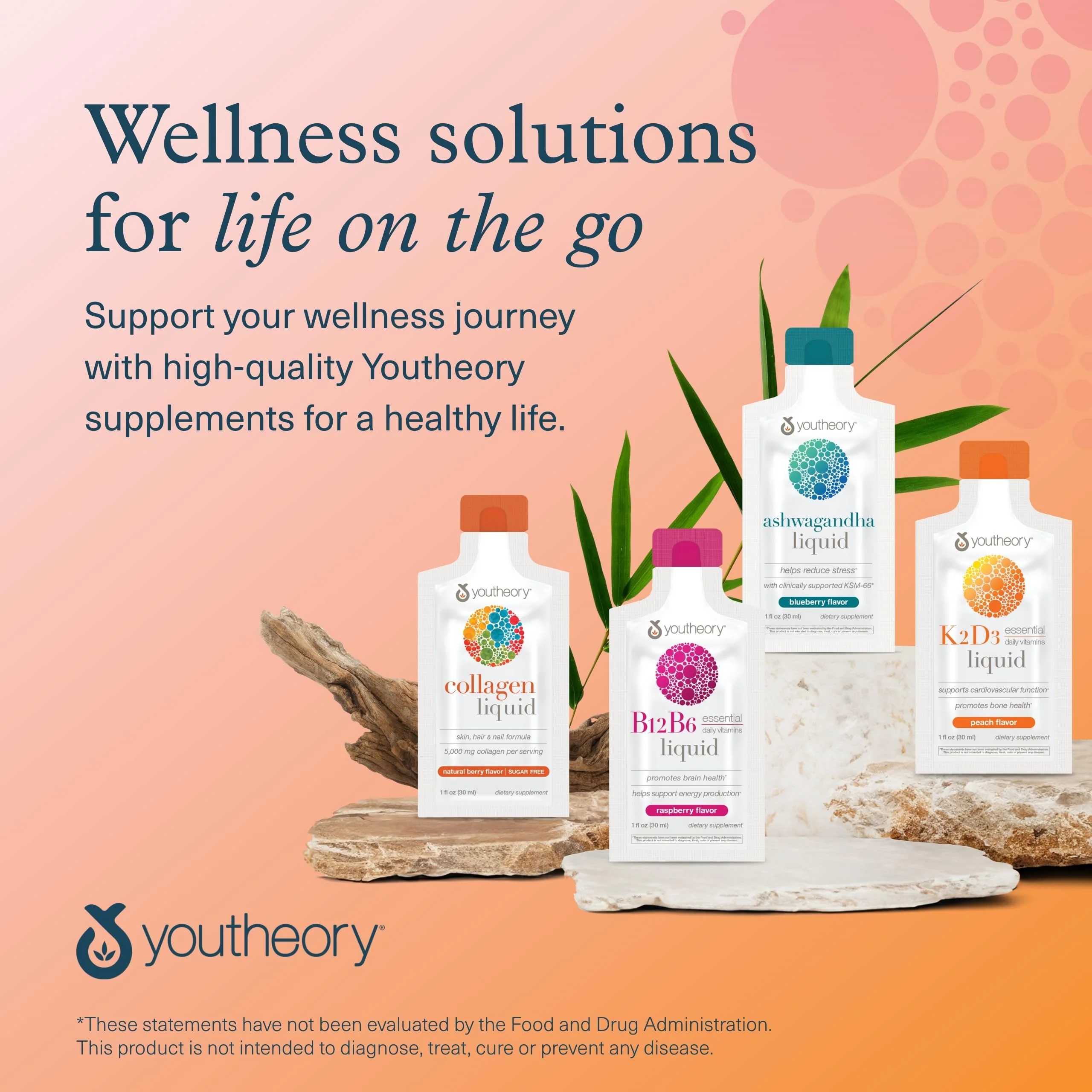 Youtheory K2D3 Liquid - Bone & Heart Health Support* - Combines Vitamin D3 & Vitamin K2 - Dairy, Soy & Gluten Free - Peach, 1 oz (12 Pack) - Image 2