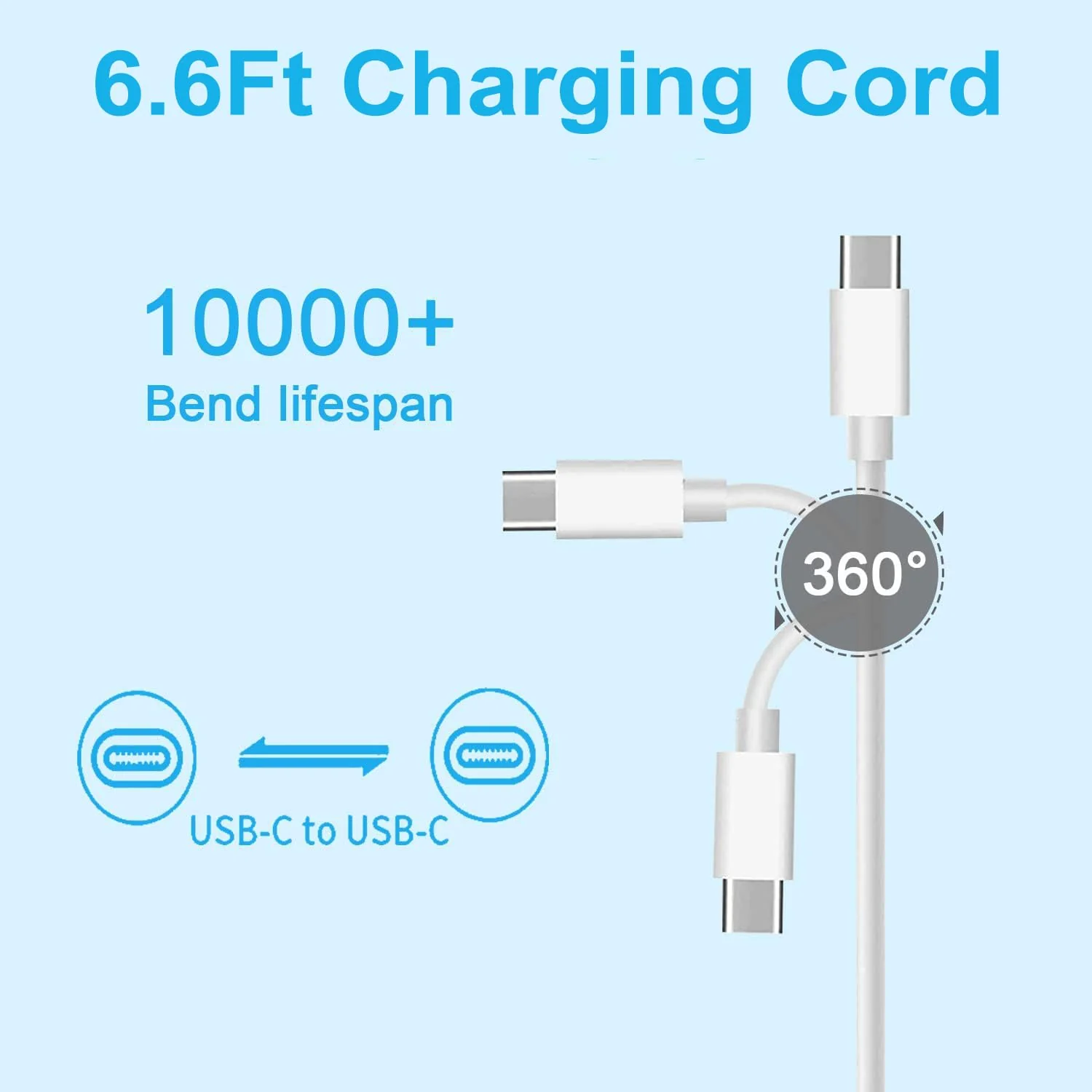 YOXYDIF Replacement MacBook Air & Pro Charger, 100W USB C Power Adapter, Compatible with MacBook Pro M2, M1, Air 13/14/15/16 Inch, iPad Pro, USB-C Devices, Fast Charging, White, 7ft Cable - Image 5