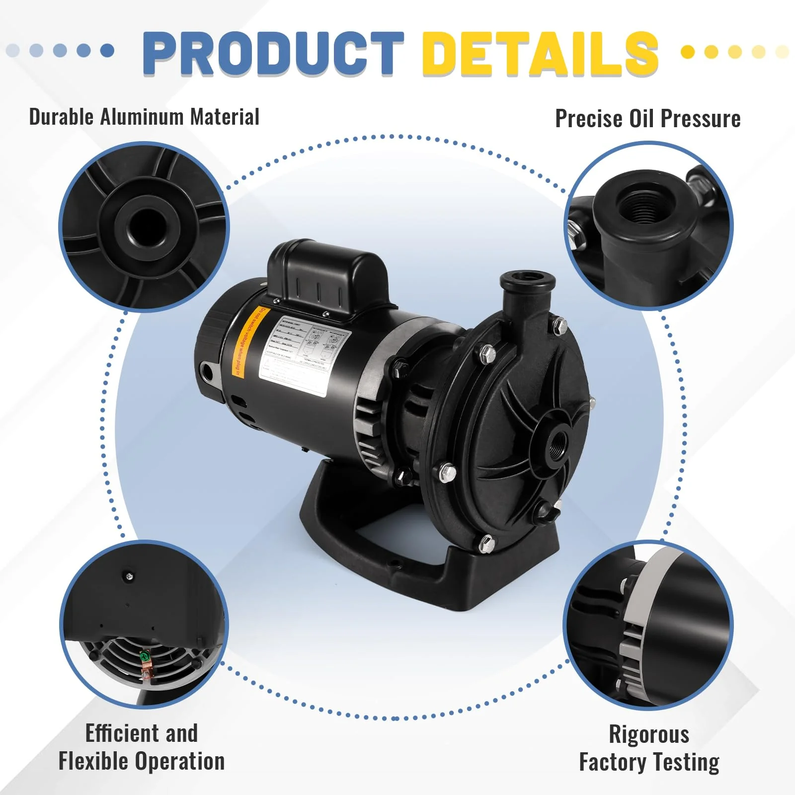 Ytrica PB4-60 Booster Pump, 3/4 HP Fit for Polaris 180 280 380 480 3900 Pressure Side Pool Cleaners, 230/115V 60HZ - Replace for PB460 Polaris Pool Booster Pump - Image 4
