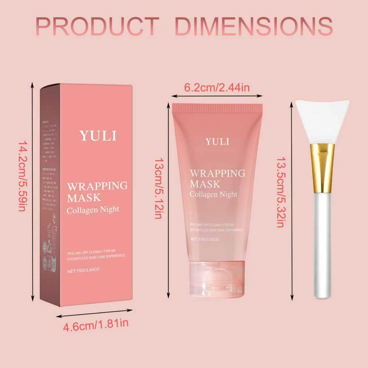 YULI collagen night wrapping mask, Overnight collagen face mask Easy Peel Off Facial Mask Skin Care night mask 2.54 fl.oz (2pcs) - Image 3