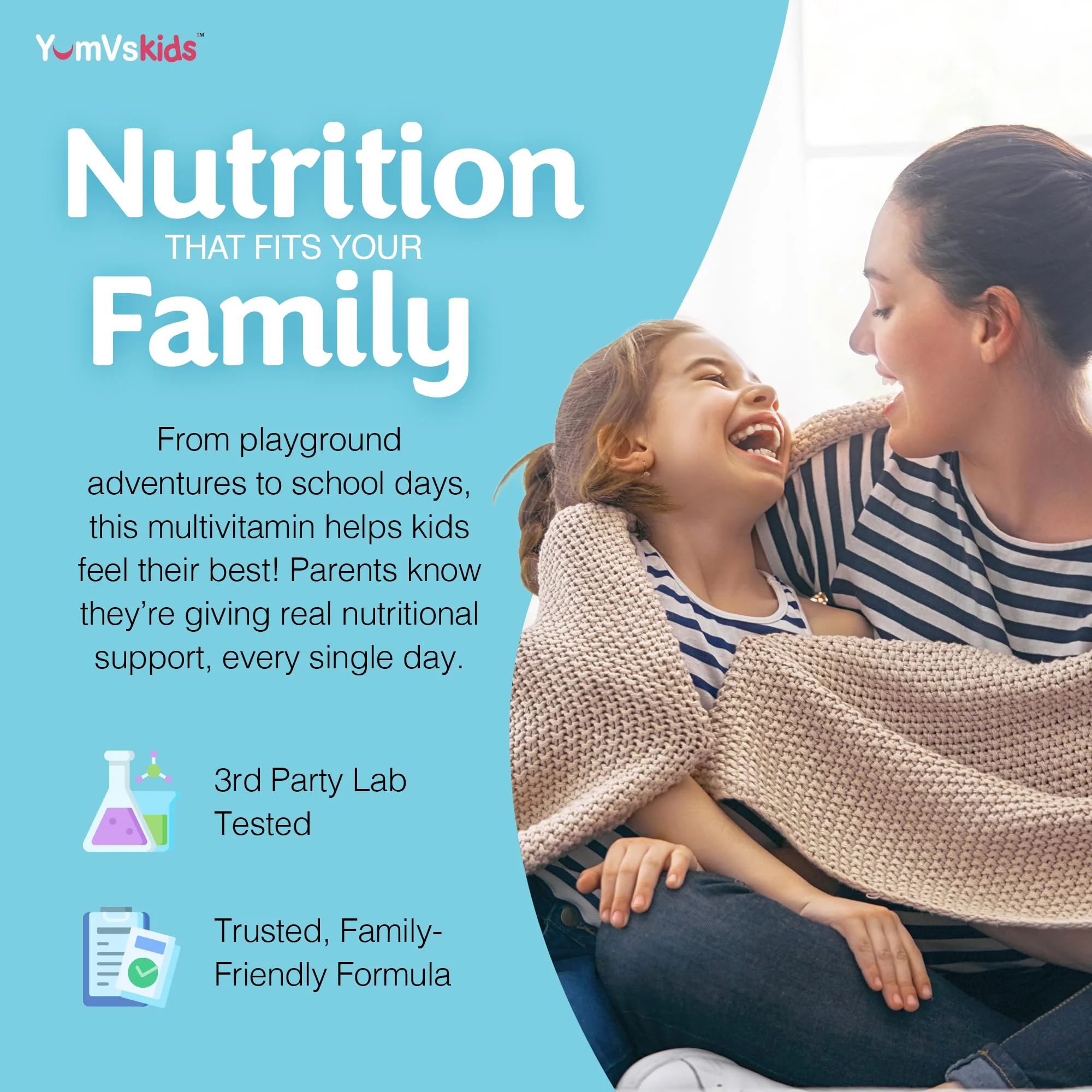 YUM-V'S Kids Multivitamin with Iron - Kids Chewable Multivitamin - Vitamins + Iron Supplement - Toddler Vitamins for 2 Year Old+, Kosher, Halal, Gluten Free 120 (Pack of 2 - Image 3