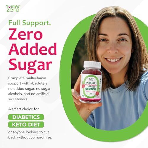 YUM-V'S Multivitamin for Women & Men – Sugar Free Multivitamin Gummies – Zero Sugar Gummy with Chromium, Thiamine & Magnesium – Keto-Friendly Daily Vitamin Gummy – Natural Raspberry Flavor – 60 Count - Image 8