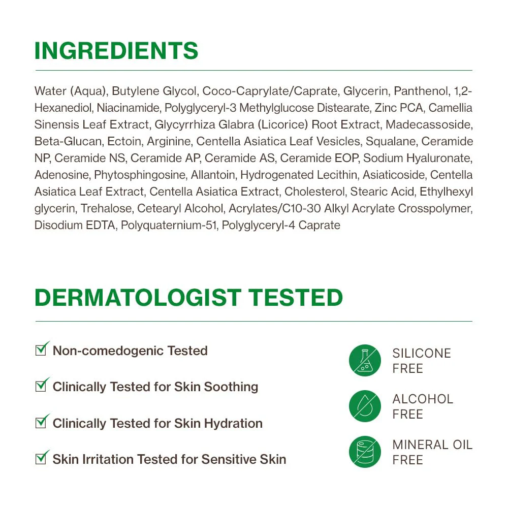 YUMU Cica Exosome Zinc Blemish Relief Cream, Face Moisturizer for Sensitive, Acne-Prone Skin, Lightweight, Breakouts, Barrier Repair, Hydration, Soothing, Oil-Free, Korean Skincare (80 ml/2.70 fl.oz.) - Image 3