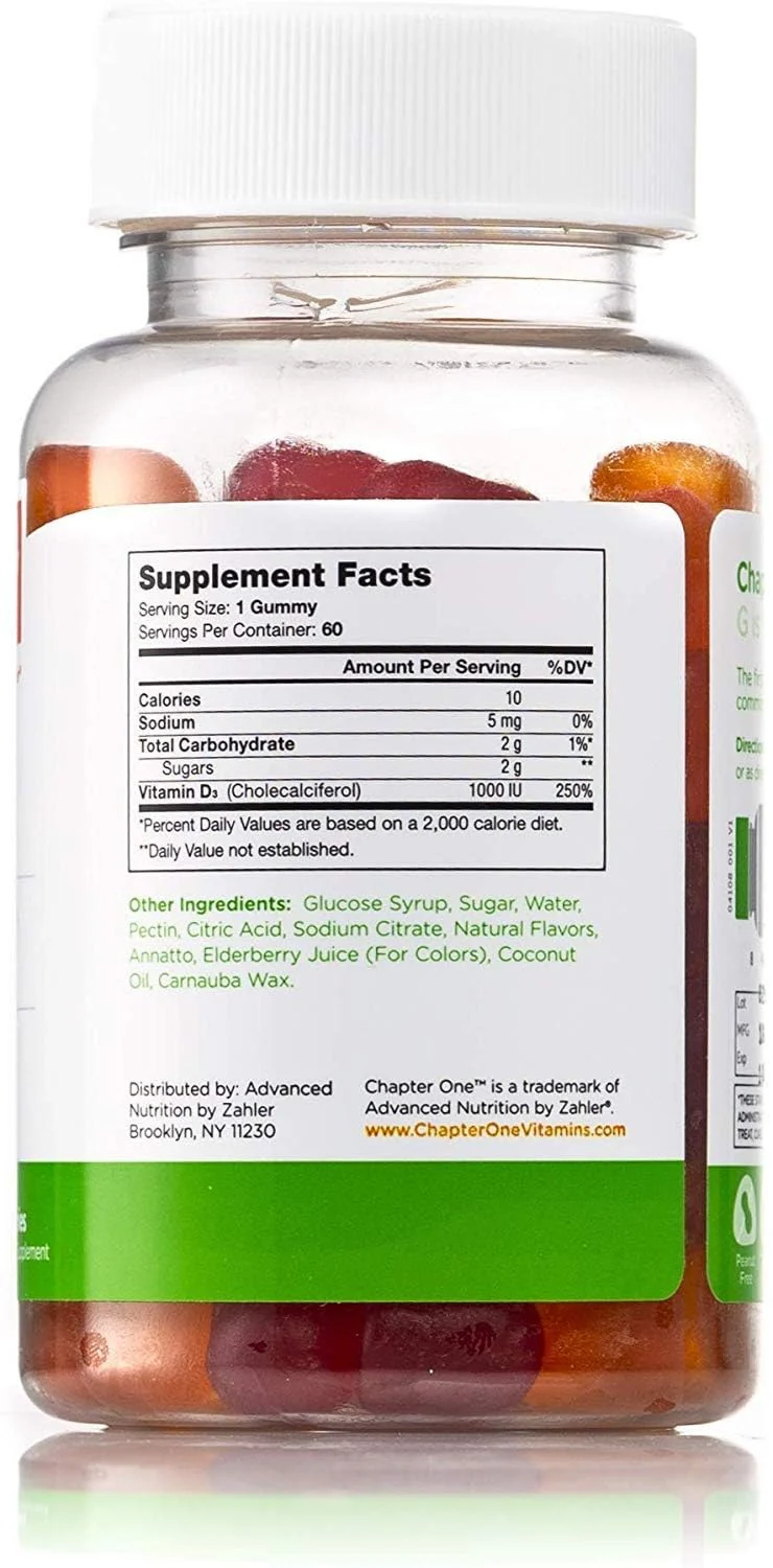Zahler - Chapter One Vitamin D3 1000 IU Gummies for Kids & Adults (60 Count) - Certified Kosher, Made in USA - Image 4