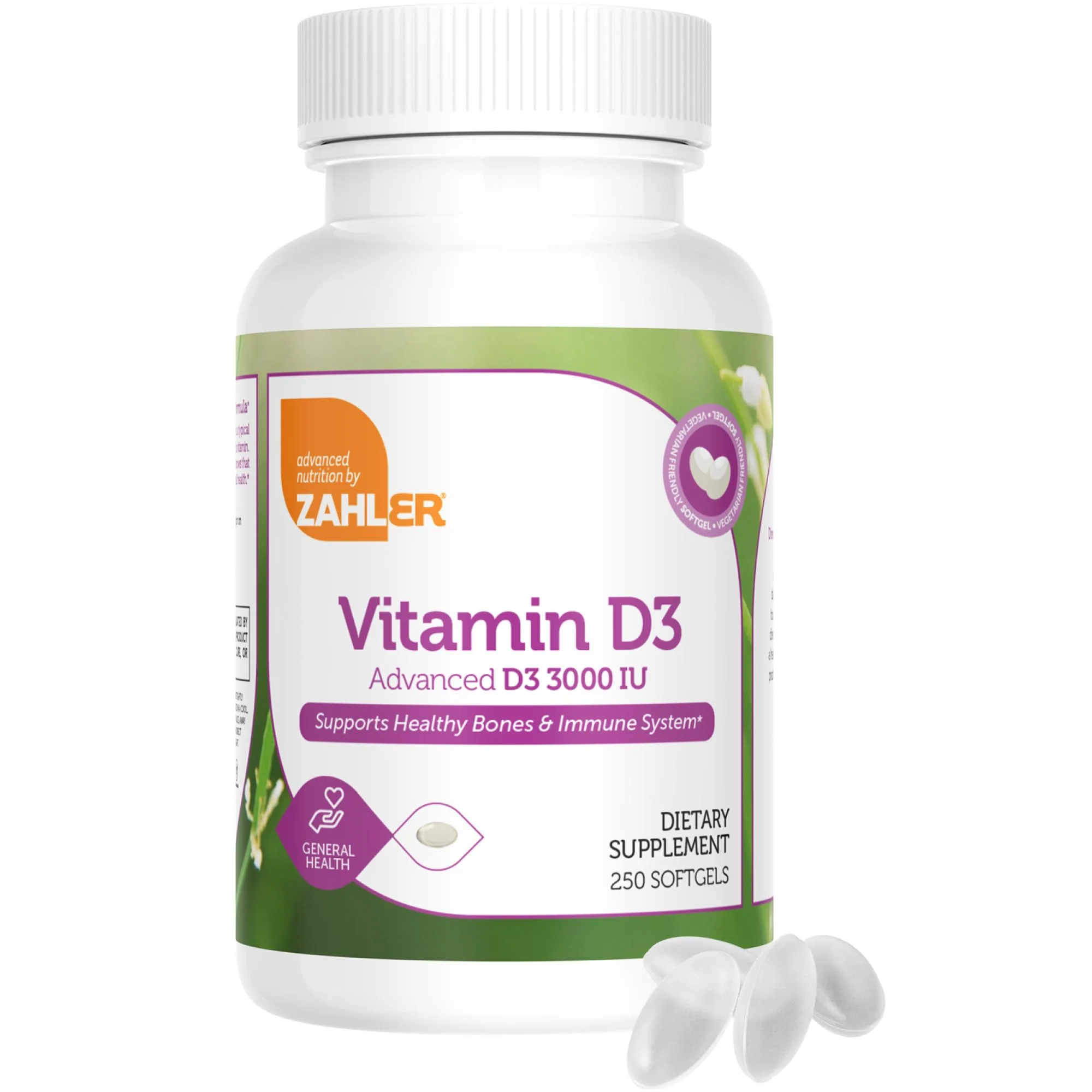 Zahler Vitamin D3 3000IU, Vitamin D3 Supplement 3,000 IU, Certified Kosher (250 Softgels) - Image 6