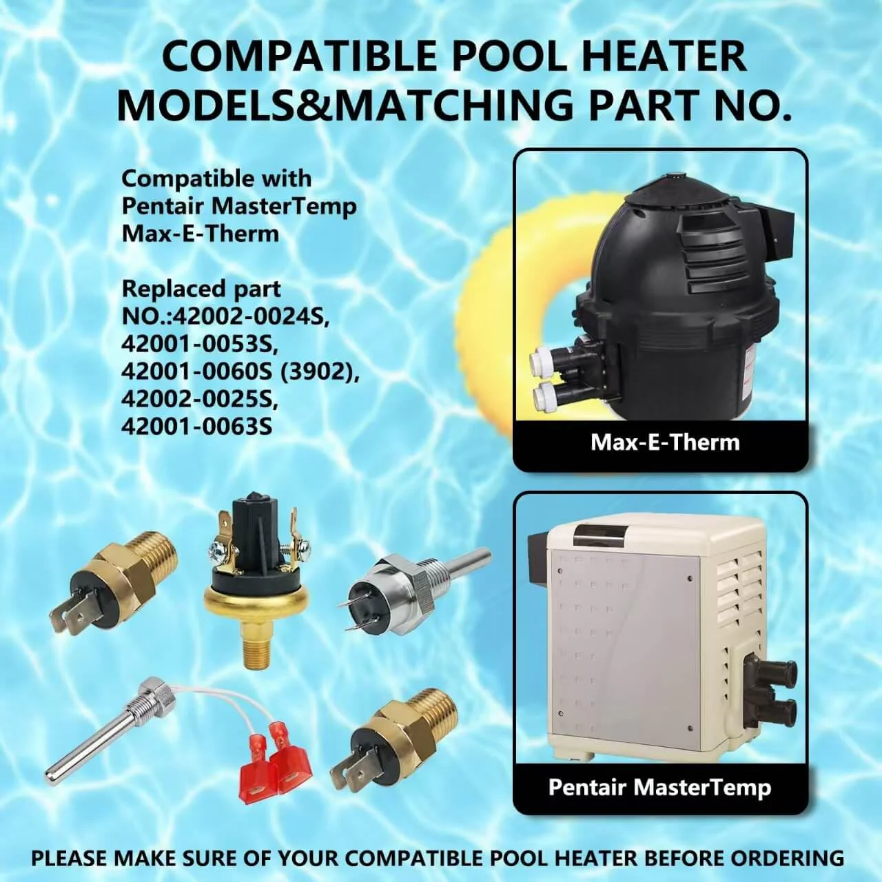 ZAIGANMA Pool Heater Repair Kit 42002-0024S 42001-0063S 42001-0053S Heater Thermistor 42001-0060S 42002-0025S Replacement for Pentair Sta Rite MasterTemp &Max-E-Thermistors Pool Spa Hearter Repair Kit - Image 6