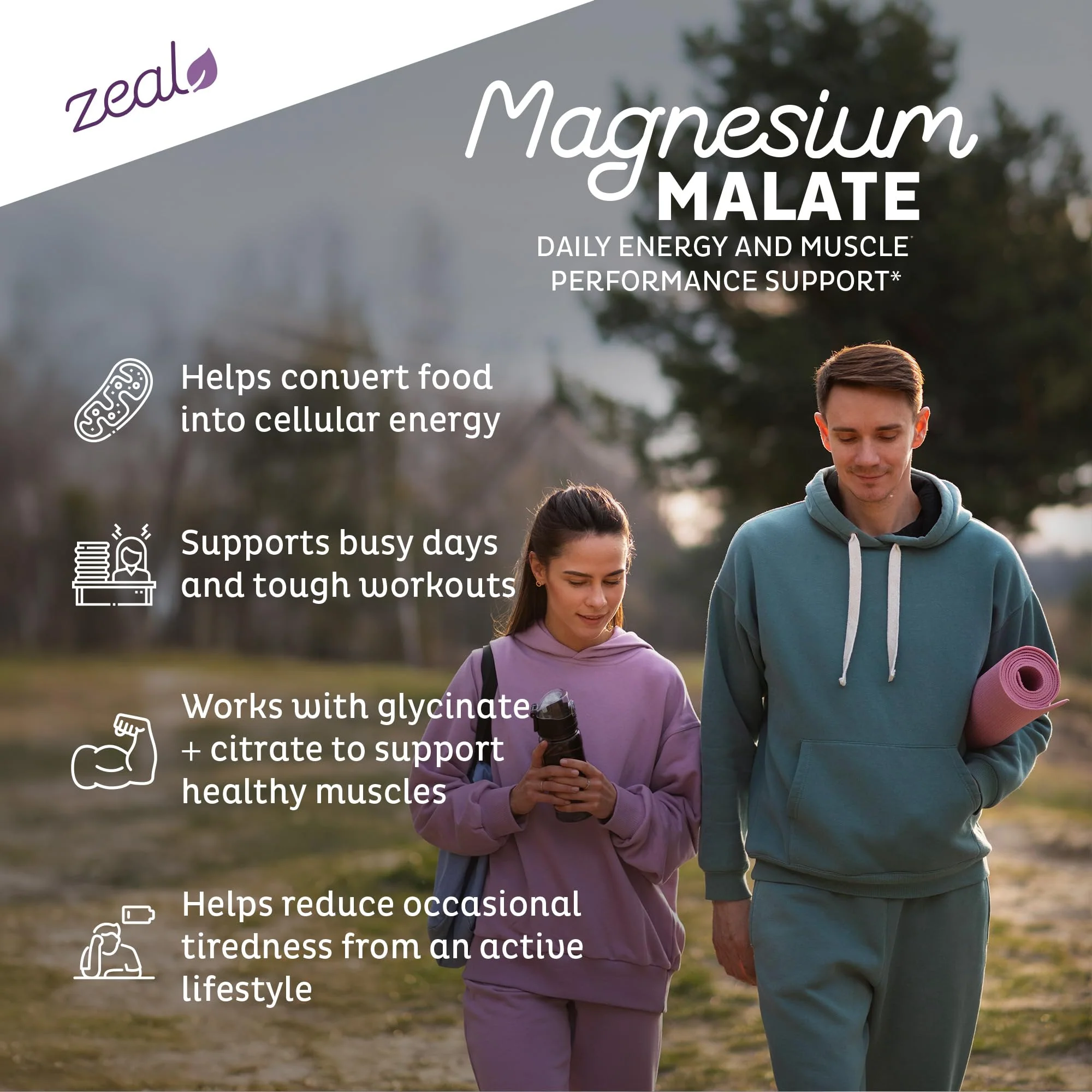 Zeal Naturals Triple Magnesium Complex Supplement - Glycinate, Malate, Citrate | 400mg, 180 Capsules | High Absorption Chelated Magnesium for Sleep, Mood, Muscle Recovery, Relaxation - Image 5
