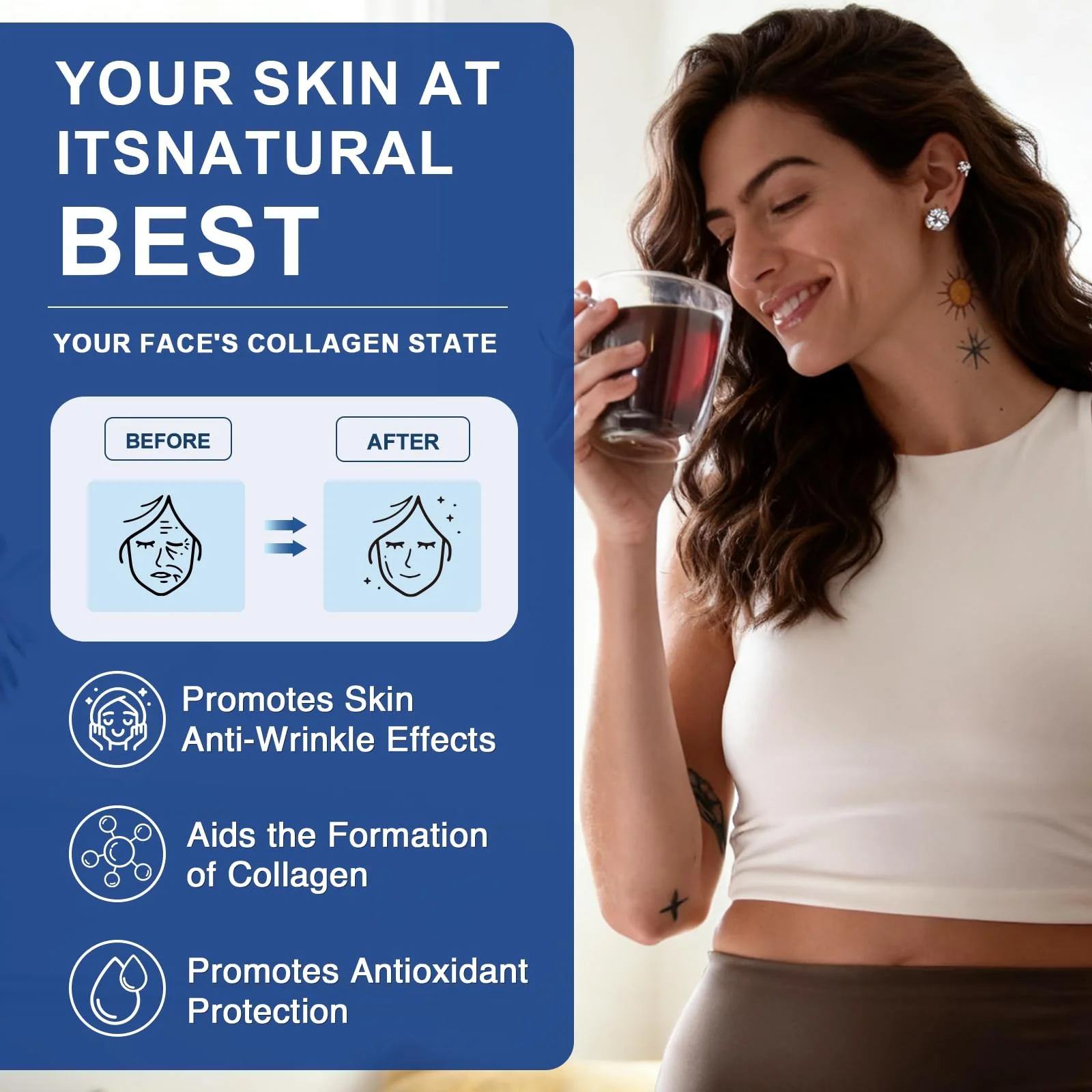 ZEBORA Marine Collagen Peptides Powder 50 Servings - Wild Caught Hydrolyzed Fish Collagen with Hyaluronic Acid, Keratin, Multivitamins - Collagen for Women Support Skin Hair Nail Joint, Keto Friendly - Image 5