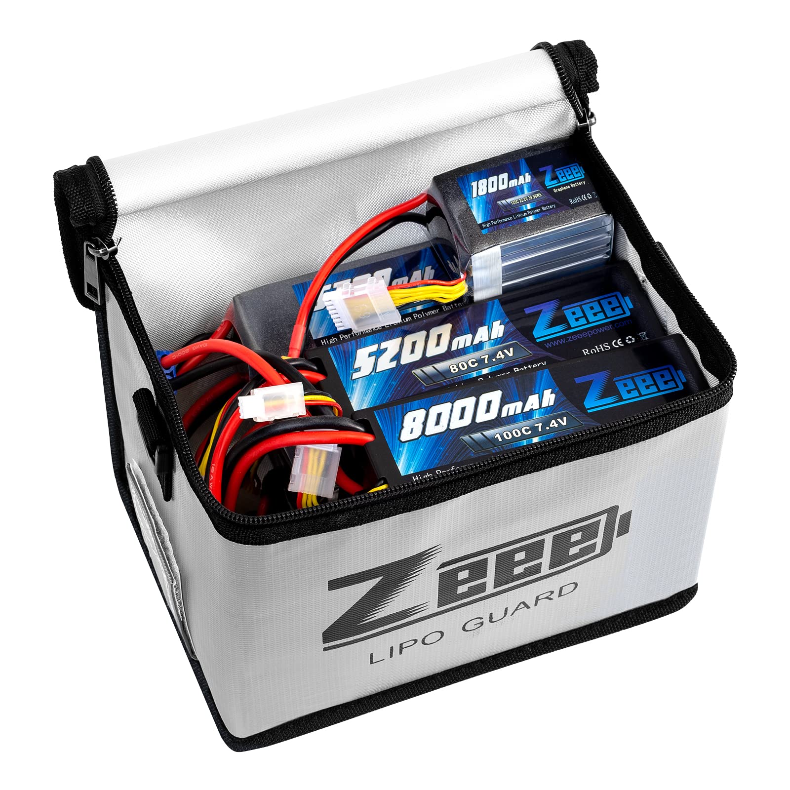 Zeee Fireproof Explosionproof Large Capacity Battery Storage Guard Pouch for Lipo Charge & Storage (8.46 x 6.5 x 5.71 in) - Image 5