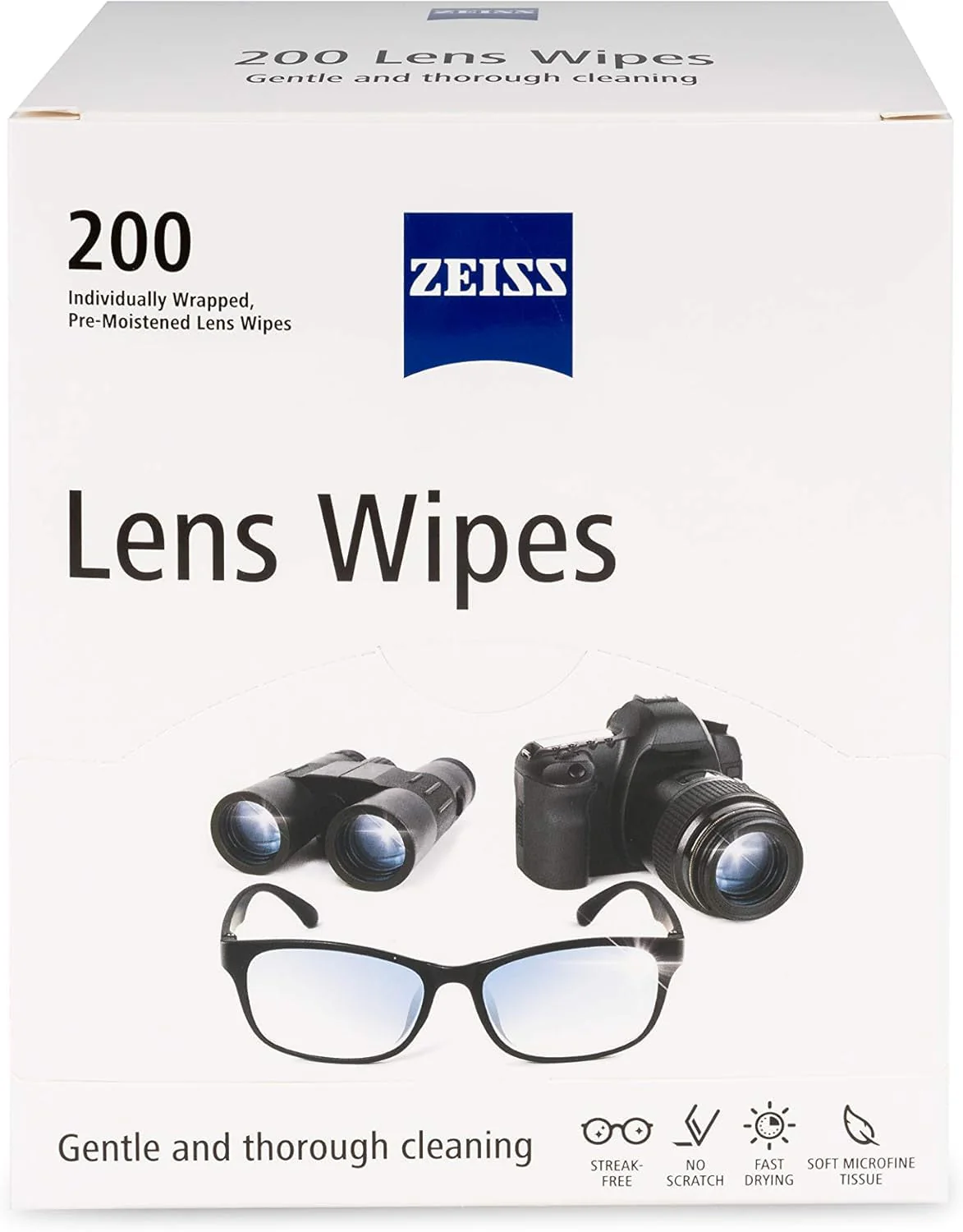 ZEISS Pre-Moistened Lens Cleaning Wipes, 2400 Count, Pack of 12