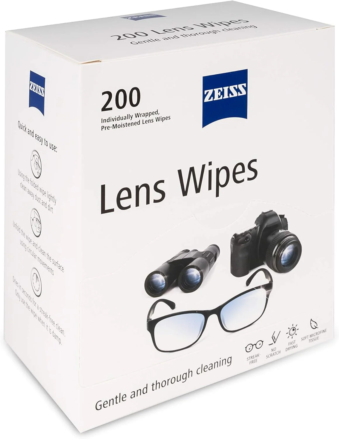 ZEISS Pre-Moistened Lens Cleaning Wipes, 2400 Count, Pack of 12 - Image 2