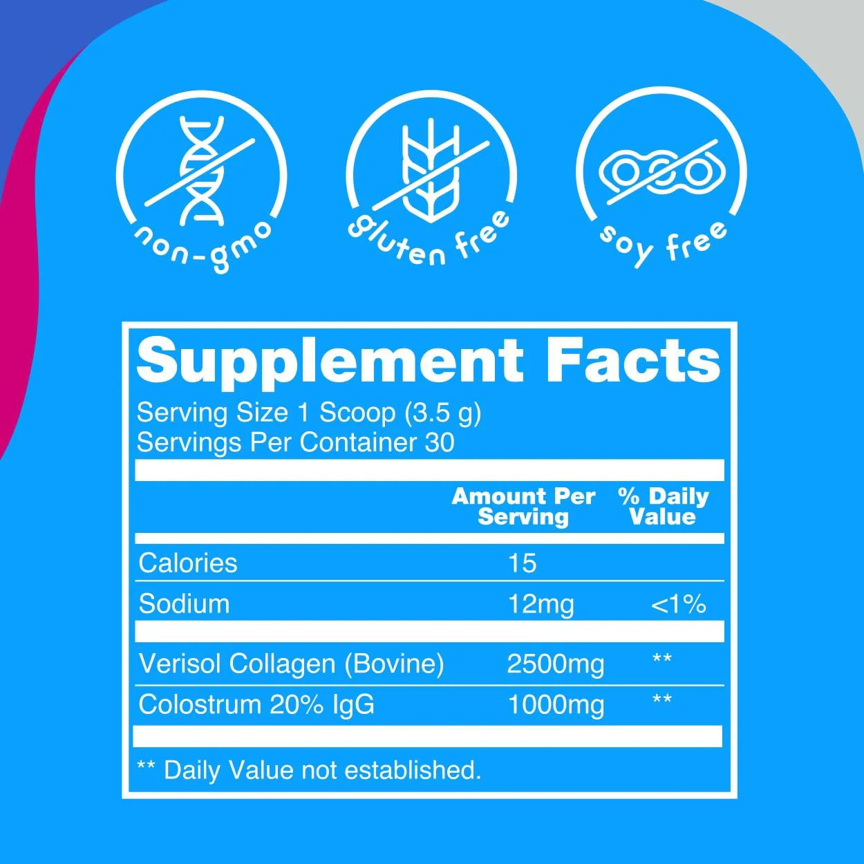 Zena Nutrition Pure Bovine Colostrum & Collagen Powder Supplement for Gut Health, Immune Support, Digestion, Hair, Skin & Nails, Unflavored, Gluten & Sugar Free, 30 Servings - Image 4