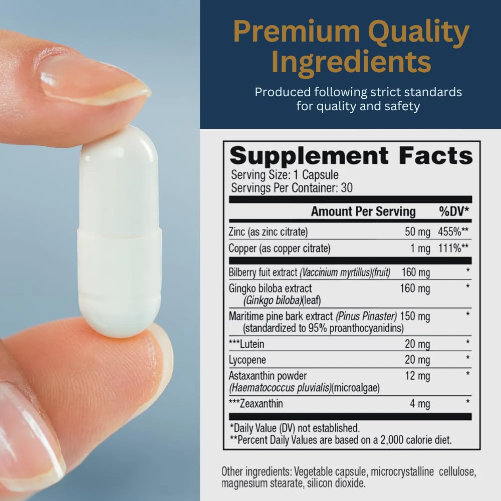 Zenith Labs Vision 20 Eye Vitamins - Lutein, Zeaxanthin, and Bilberry Extract - Supports Eye Strain, and Eye Health - Carotenoid Blend - Image 7